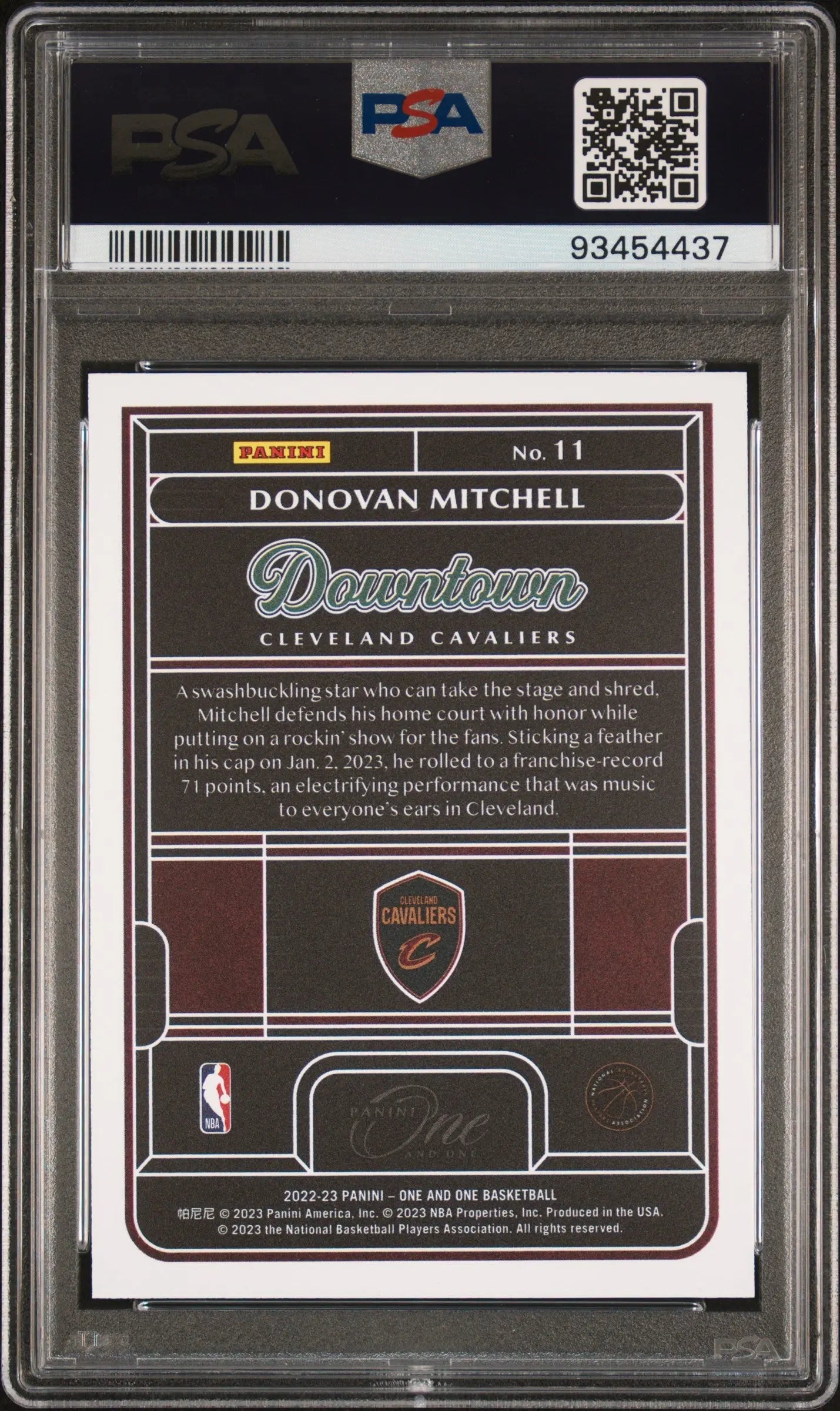 2022 Panini One And One Downtown Donovan Mitchell #11 PSA 10 Graded Basketball Card - Rare Collectible for NBA Fans & Sports Memorabilia Enthusiasts - Perfect for Display, Investment or Trading