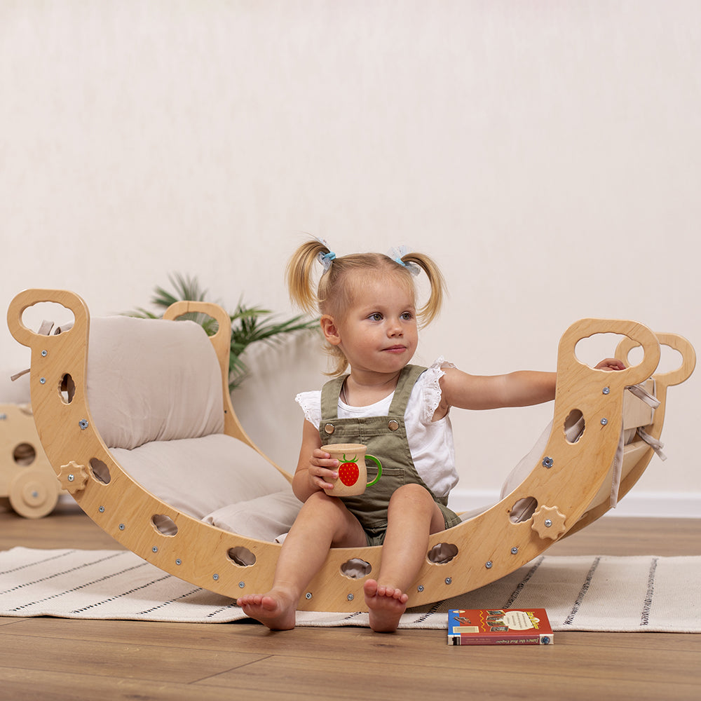 Montessori Balance Board for Kids - Wooden Wobble Board for Toddler Balance Training, Indoor Play & Yoga - Perfect for Home, Classroom & Gym Use