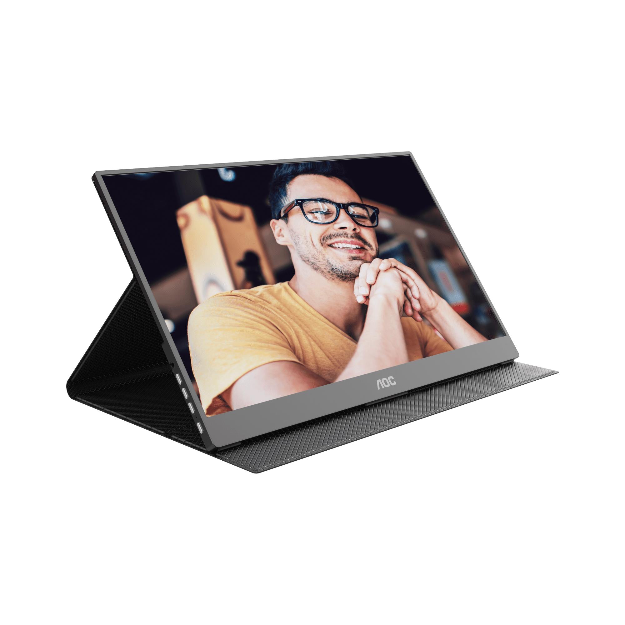 AOC 16T10 15.6 Inch FHD IPS Portable Monitor with USB-C & HDMI - Slim Second Screen for Laptop, Gaming, and Office Work
