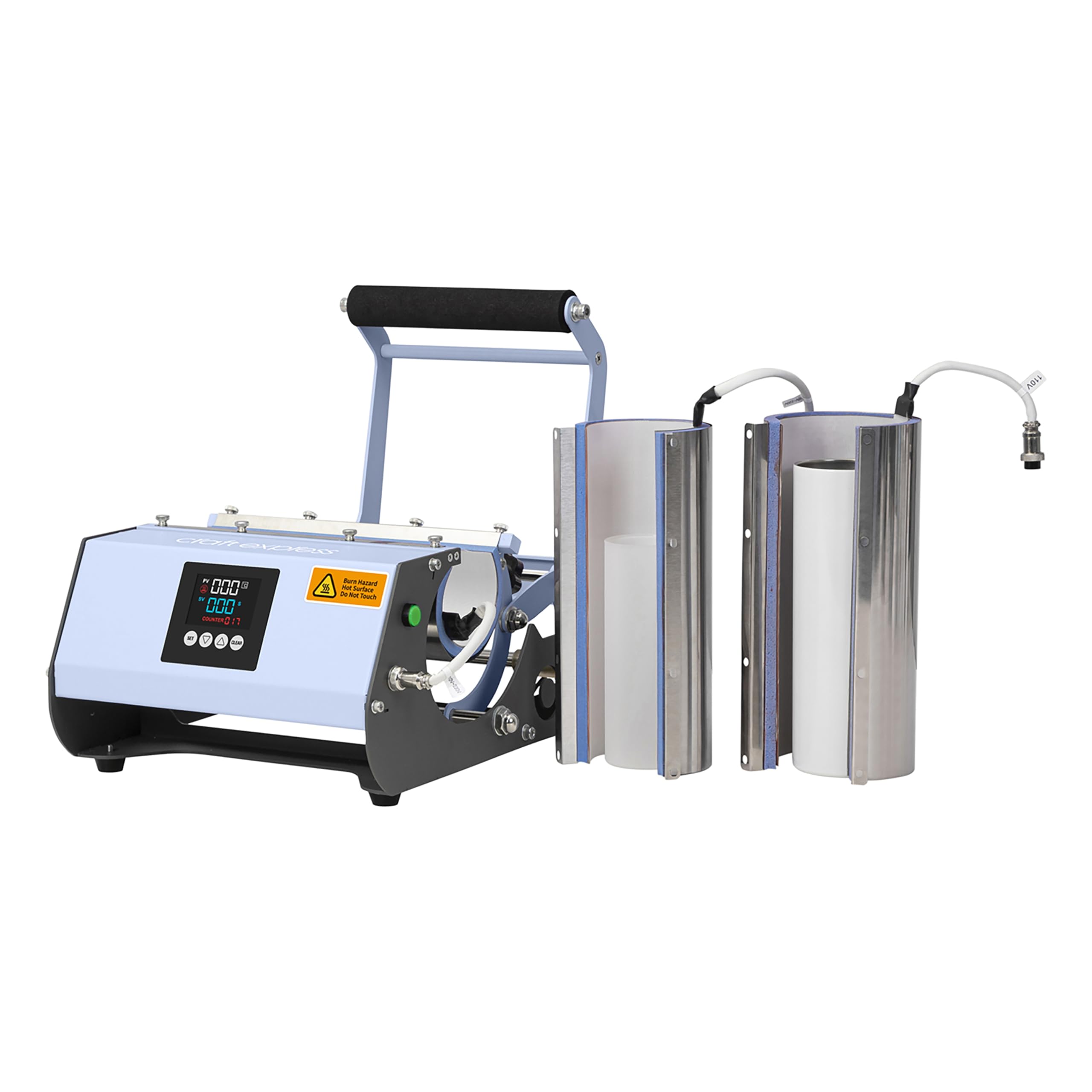 Craft Express Elite Pro Max 2 in 1 Tumbler Press Machine for Sublimation & Heat Transfer - Stainless Steel Tumblers & Ceramic Mugs Heat Press - DIY Crafting Projects & Personalized Gifts (Light Blue) - Perfect for Home Businesses, Craft Shows & Custom Drinkware Creation