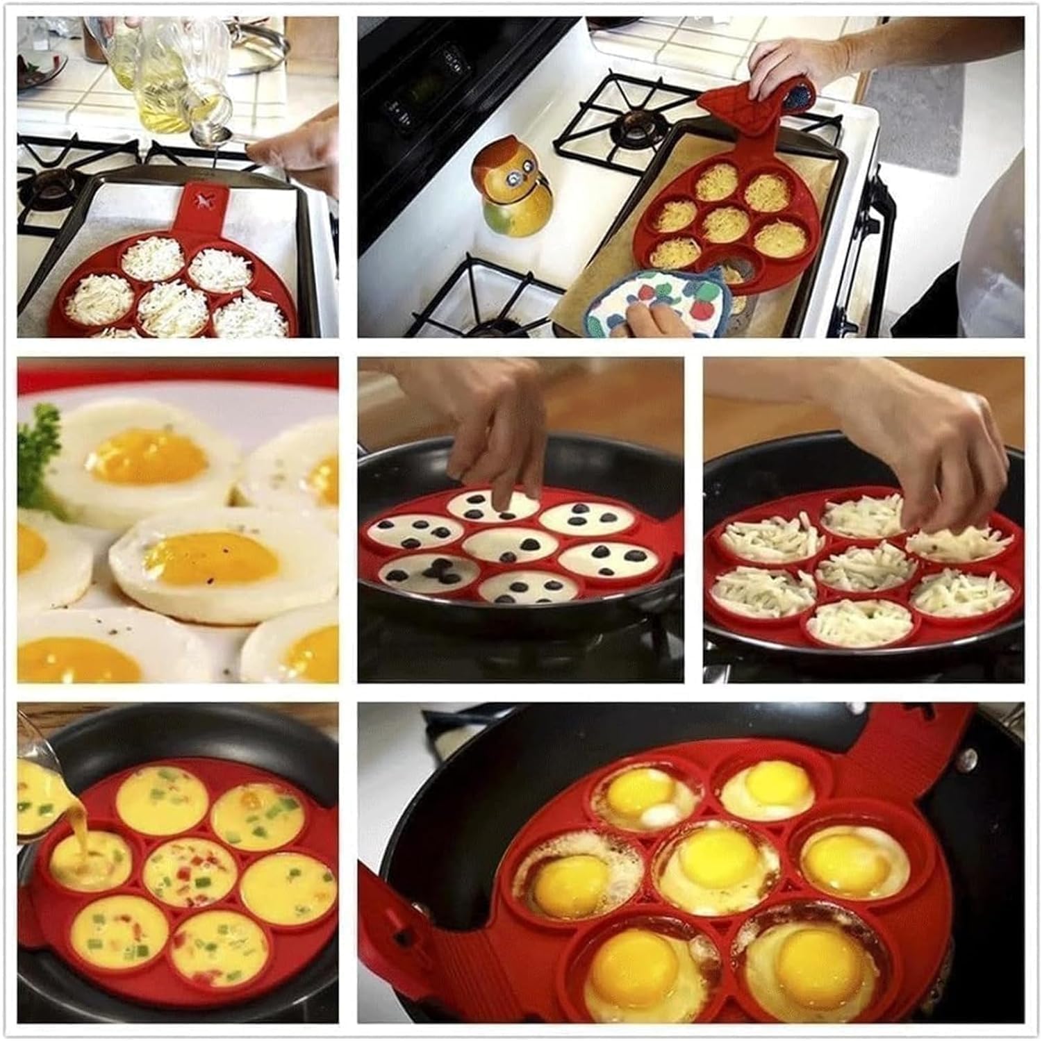 **Heart & Quincunx Silicone Pancake Maker - Flip and Cook Pancake Mold Set (2Pcs) - Perfect for Breakfast, Brunch & Kids Cooking Fun**
