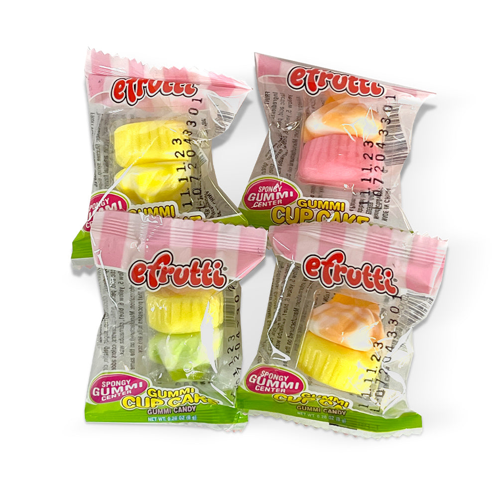 Efrutti Gummy Gummi Cupcake Candy - 60 Count Box | Sweet Treats for Birthday Parties, Baby Showers & Office Snacks