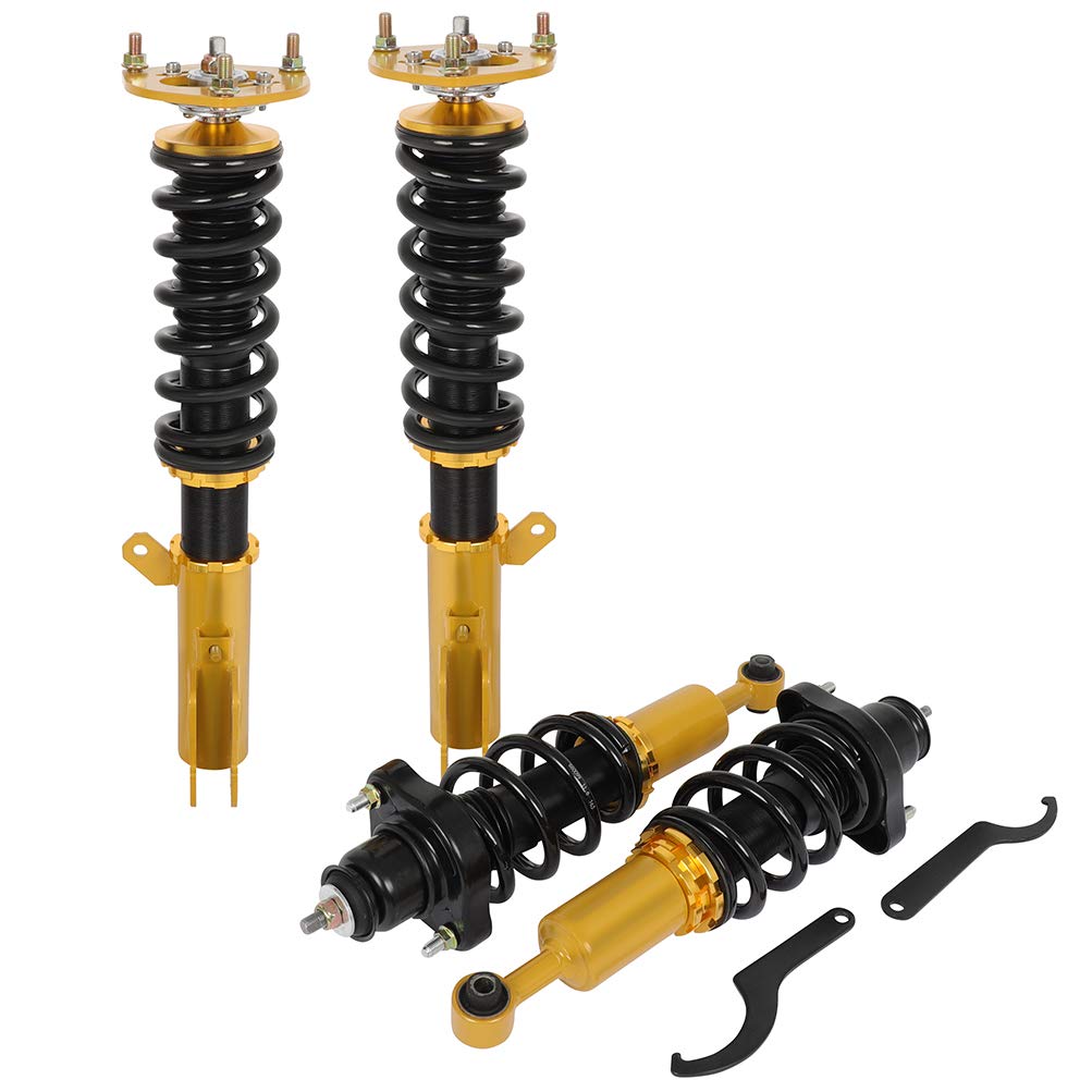 ECCPP Adjustable Coilover Suspension Kit - Height Adjustable Struts & Coil Springs for 2008-2016 Mitsubishi Lancer (Golden) - Perfect for Street Performance & Track Racing Upgrades