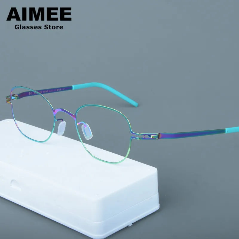 Aimee Women's Full Rim Square Oval Screwless Steel Eyeglasses Frame 13547 - Lightweight & Durable for Office, Reading & Everyday Use
