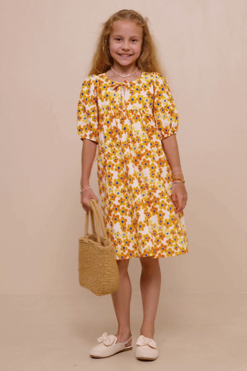 Floral Print Tie Detail Short Sleeve Summer Dress for Women - Perfect for Beach Vacations, Garden Parties & Casual Outings