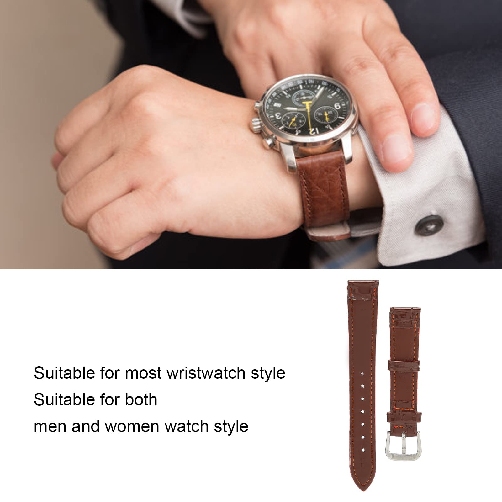 Premium PU Leather Watch Band - Breathable Multicolor Replacement Strap for Smartwatches & Fitness Trackers (Brown) | Perfect for Daily Wear, Office & Gym Use