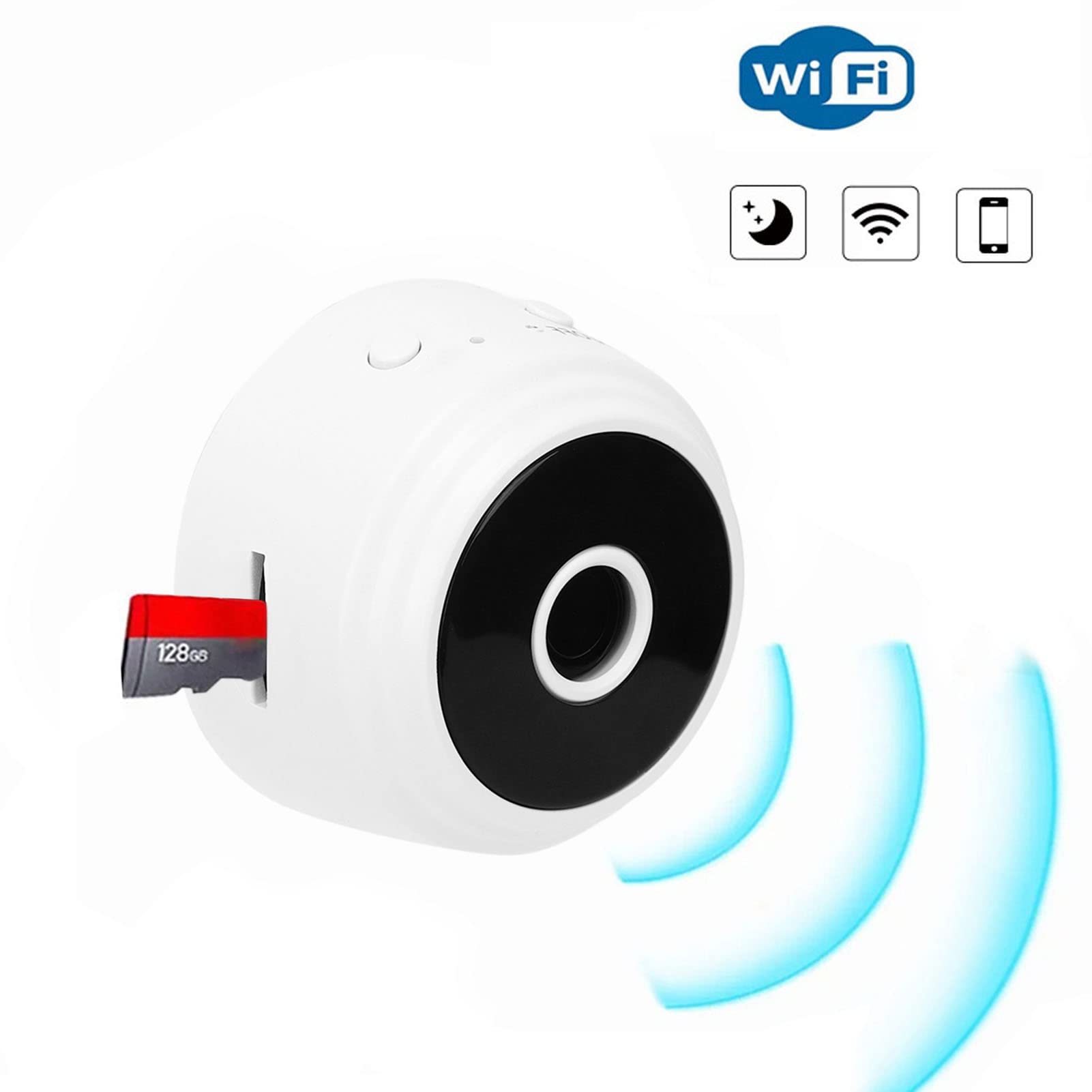 Zunate Mini WiFi Spy Camera - Wireless HD 1080P Smart Security Camera with Magnetic Mount | Indoor/Outdoor Hidden Surveillance for Home, Office, Yard & Store Monitoring (White) | Perfect for Baby Monitoring, Pet Watching & Property Security