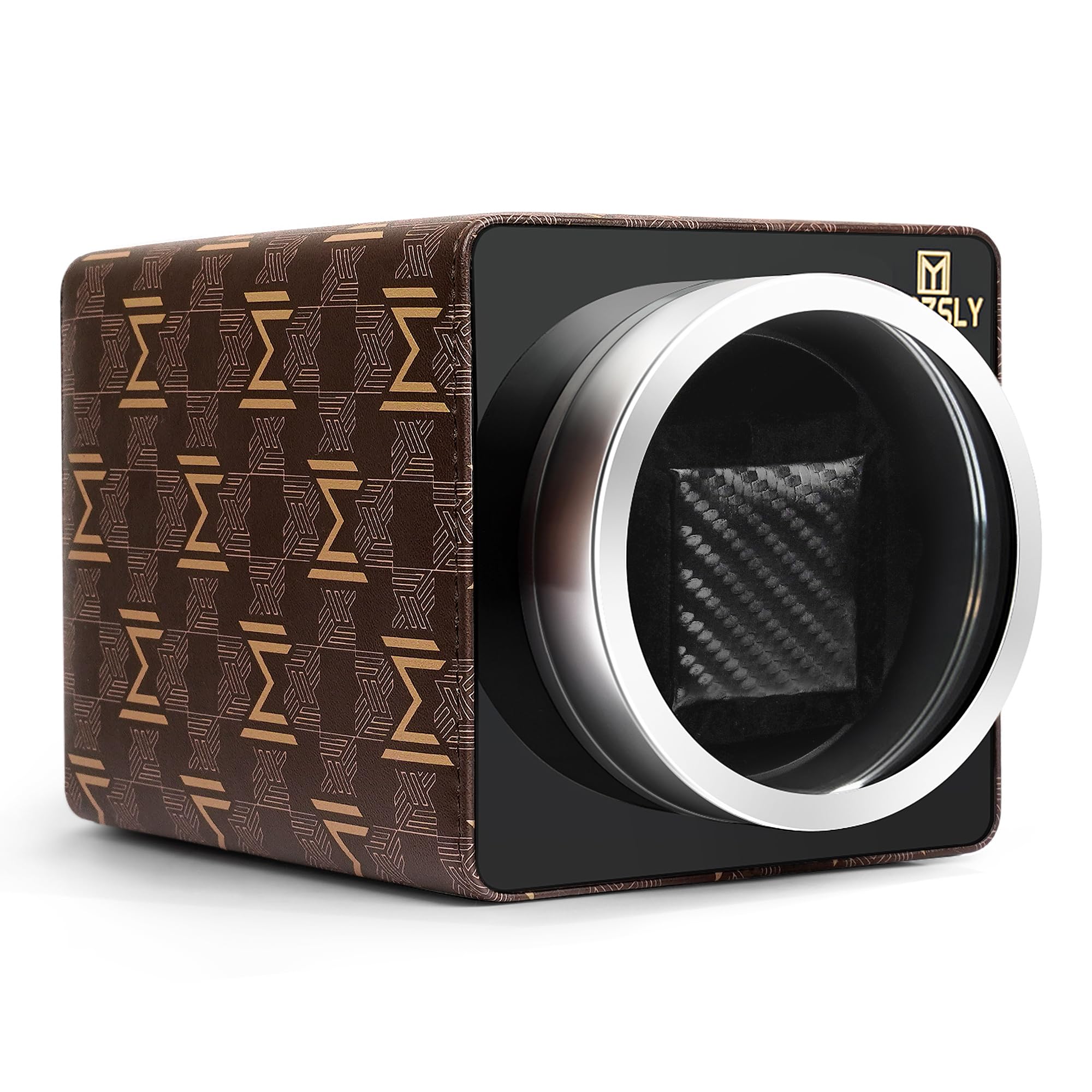 MOZSLY Single Watch Winder for Automatic Watches - Quiet Motor, 12 Rotation Modes, Premium Leather Case - Perfect for Watch Collectors & Nightstand Storage