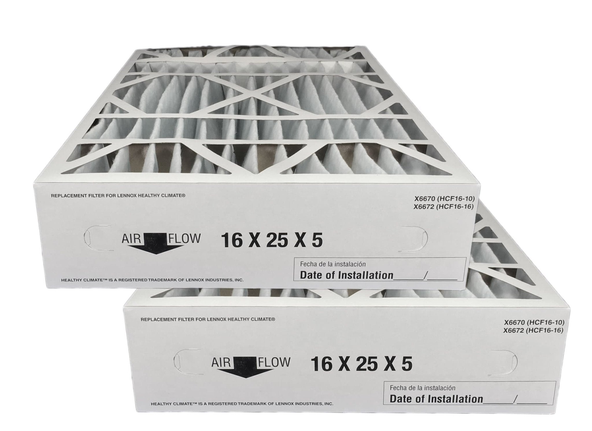 Atomic FILXXCAR0016 16x25x5 MERV 8 Replacement Furnace Air Filters - 2 Pack | Compatible with Carrier HVAC Systems | Improves Indoor Air Quality for Homes & Offices