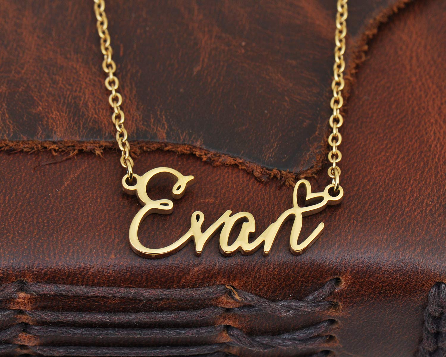 Personalized Rose Gold Name Necklace - Custom Name Plate & Name Tag Pendant for Women - Perfect for Gifts, Anniversaries, and Special Occasions