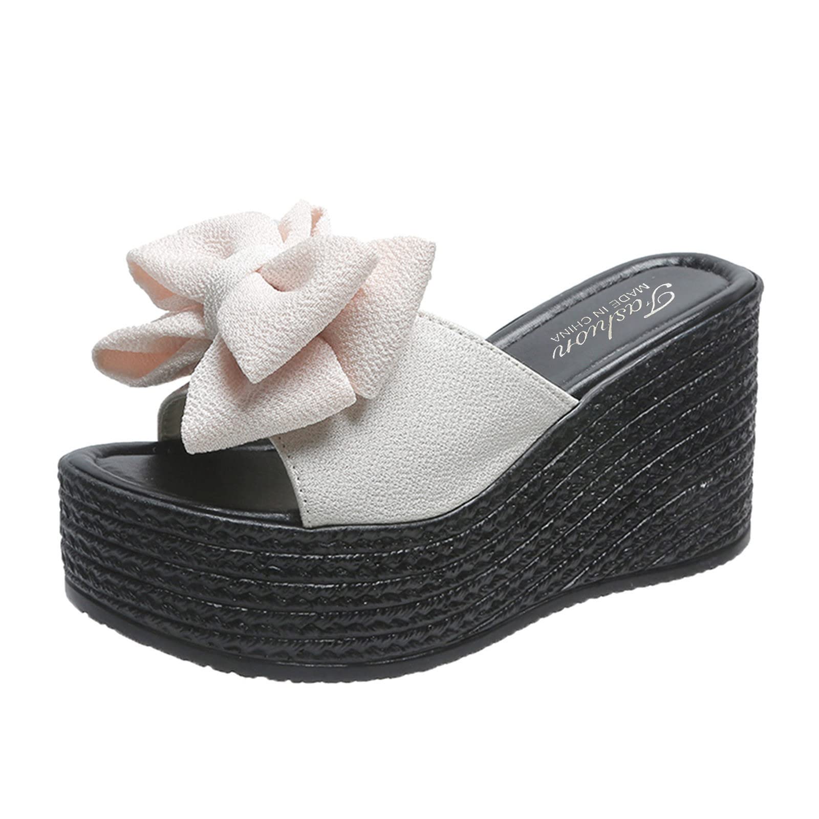 Women's Soft Indoor Slippers - Comfortable Open Toe Wedge Platform House Shoes for Home, Spa & Lounge Wear - Cozy Casual Slippers for Relaxation & Everyday Use