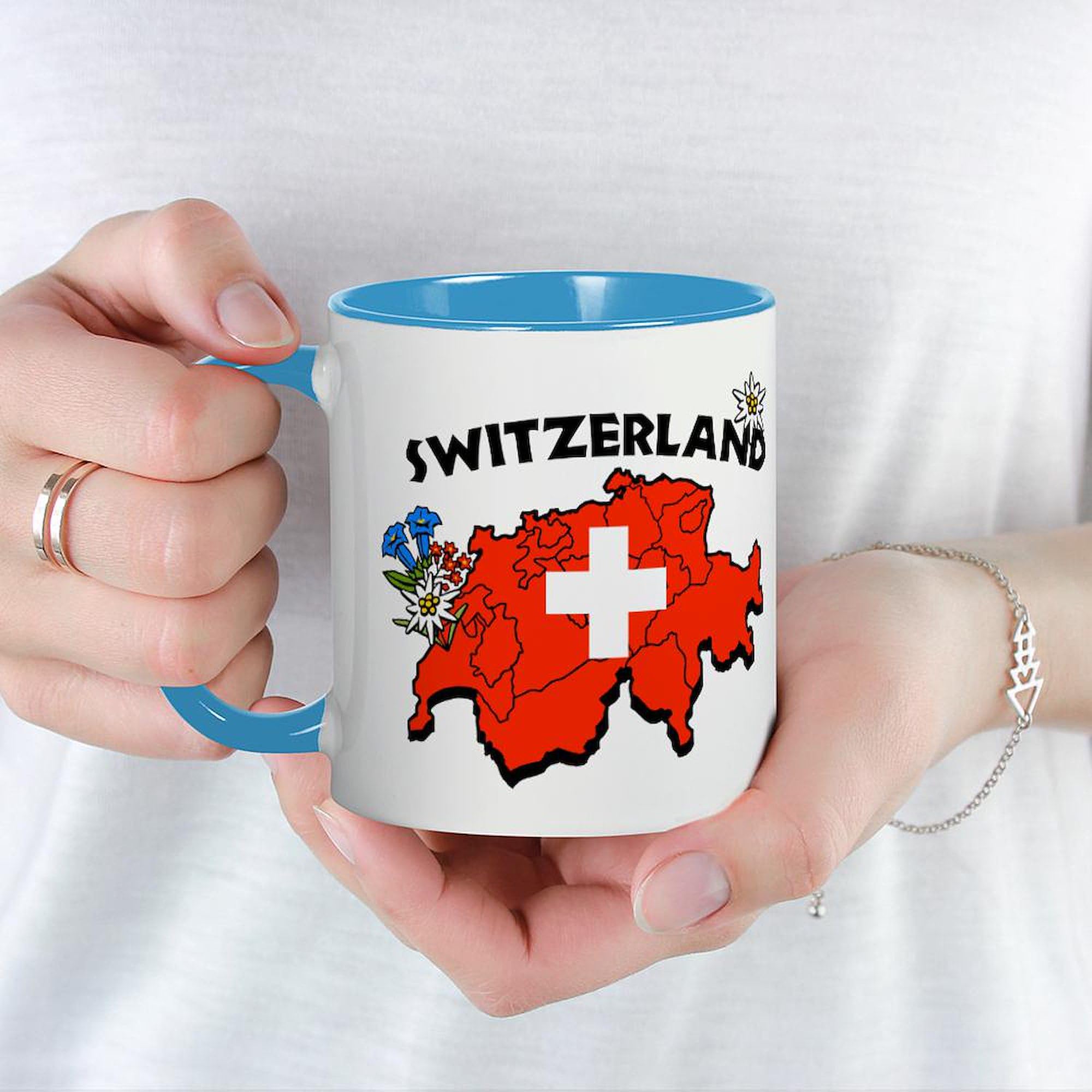 Switzerland-Themed 11 oz (325 ml) Ceramic Coffee Mug - Perfect for Home, Office & Travel - Ideal Gift for Coffee Lovers & Travel Enthusiasts