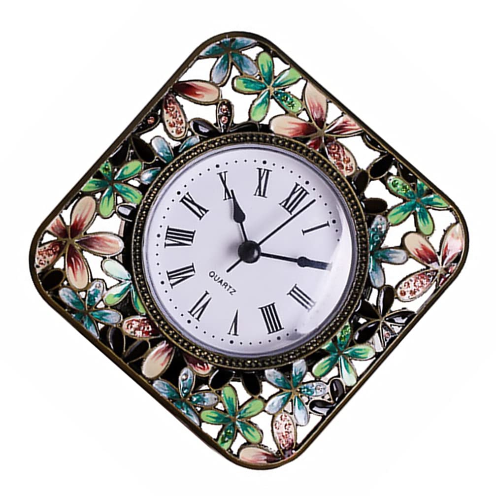 Vintage Metal Alarm Clock - Silent Non-Ticking Retro Desk Clock with Floral Design for Bedroom, Office & Travel | Perfect for Home Decor, Gift & Nightstand Use