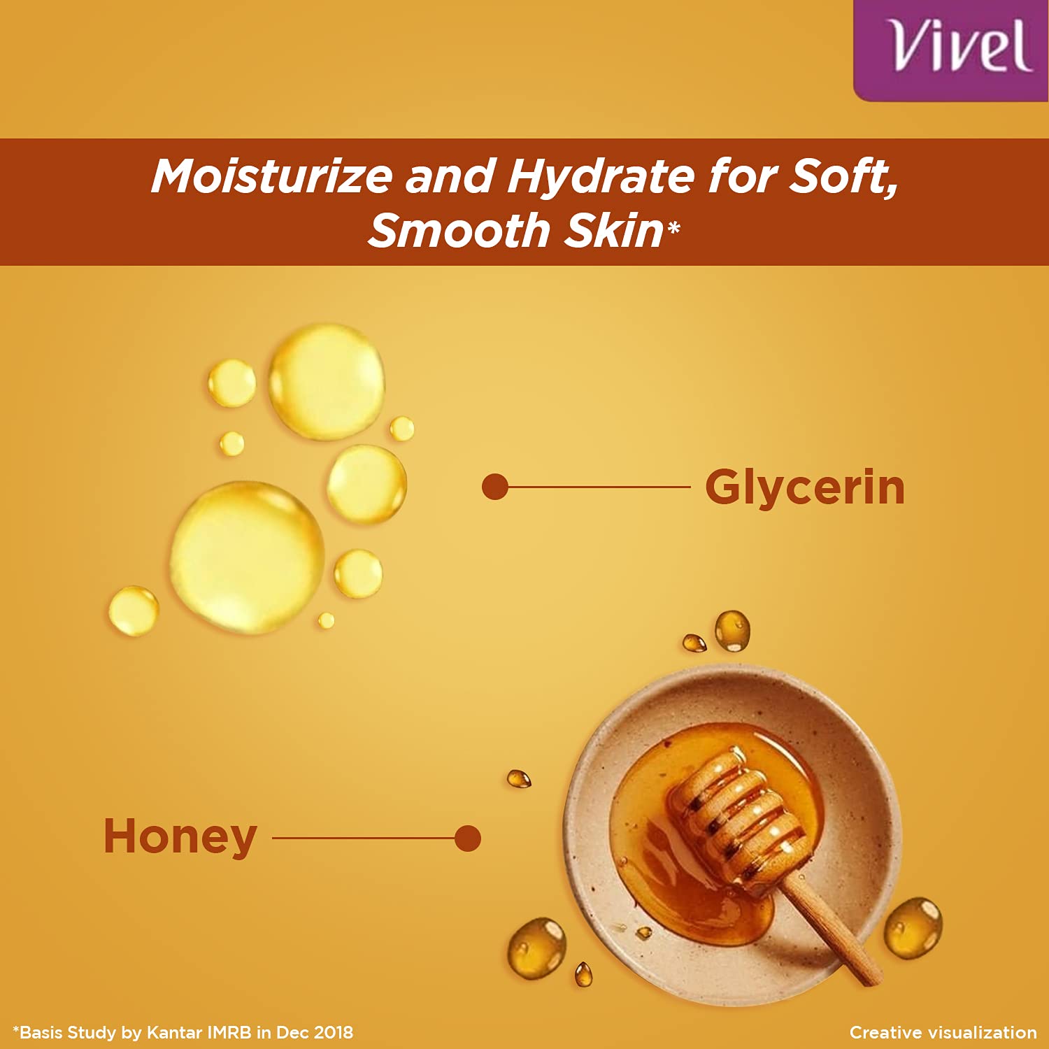 VIVEL Moisturizing Body Wash with Glycerin & Honey - Hydrating Shower Gel for Glowing Skin - 500ml Pump Bottle - Lavender & Almond Oil Shower Cream - Perfect for Dry Skin Care & Daily Relaxation