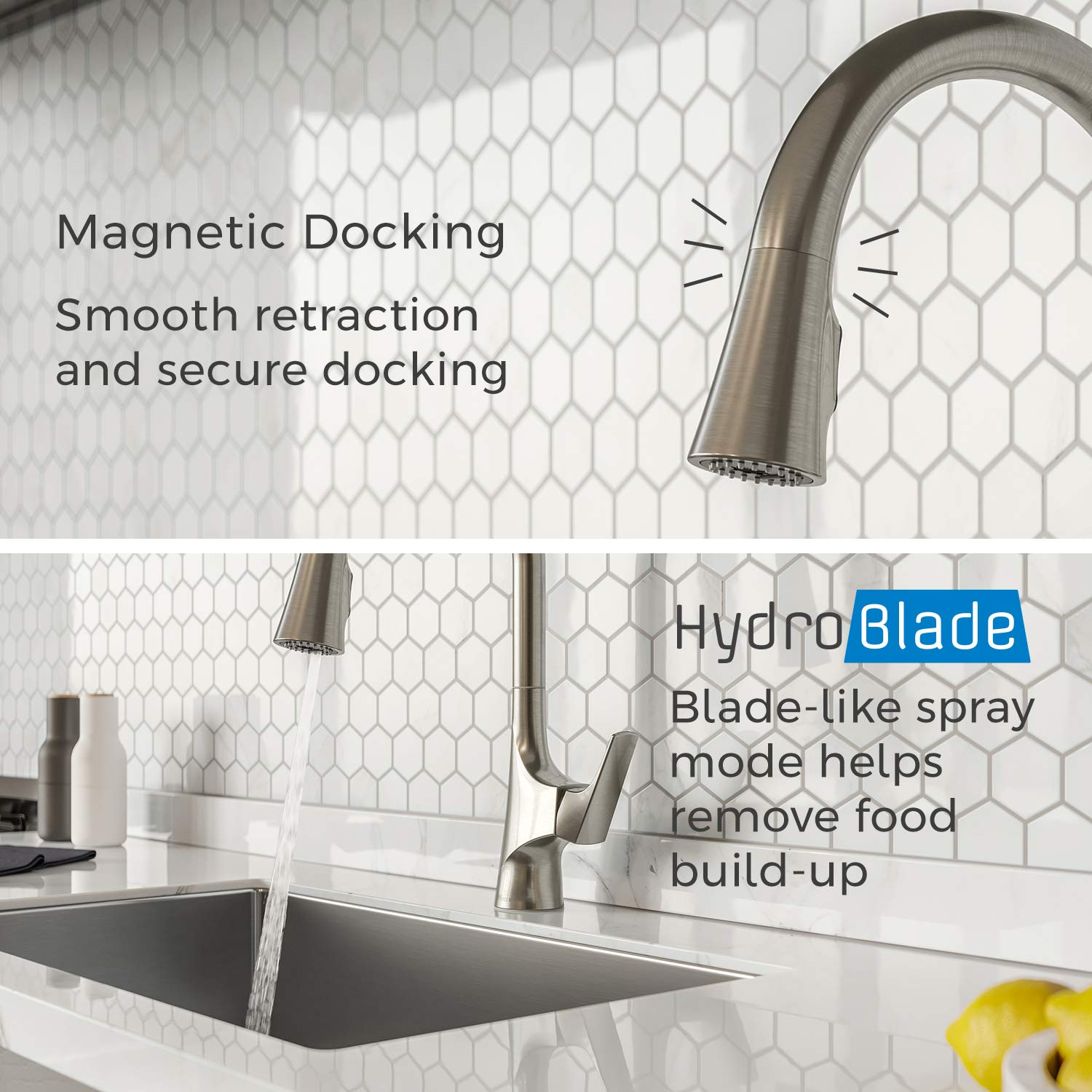 Pfister Norden Single Handle High Arc Pull Down Kitchen Faucet with Sprayer - Stainless Steel Finish (GT529NRS) - Perfect for Modern Kitchens, Dishwashing & Food Prep