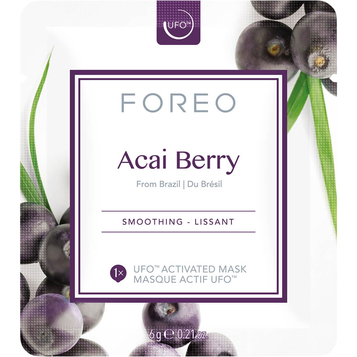 FREE FOREO Farm to Face Collection Mask - Acai Berry | Hydrating & Revitalizing Facial Mask for Glowing Skin | Perfect for Spa Nights & Self-Care Routines