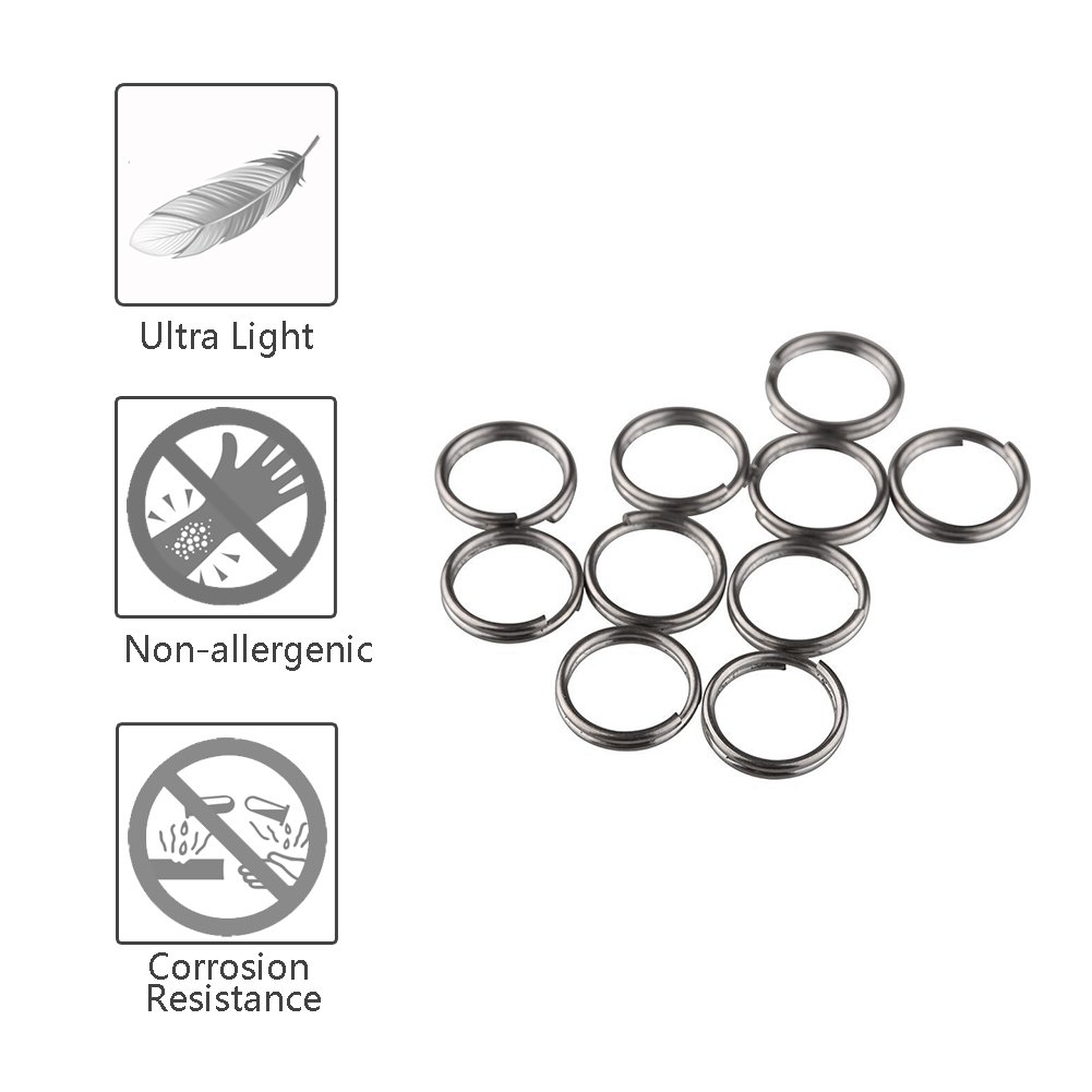 Titanium Split Key Rings (14mm) - 10 Pack for Keys & DIY Crafts