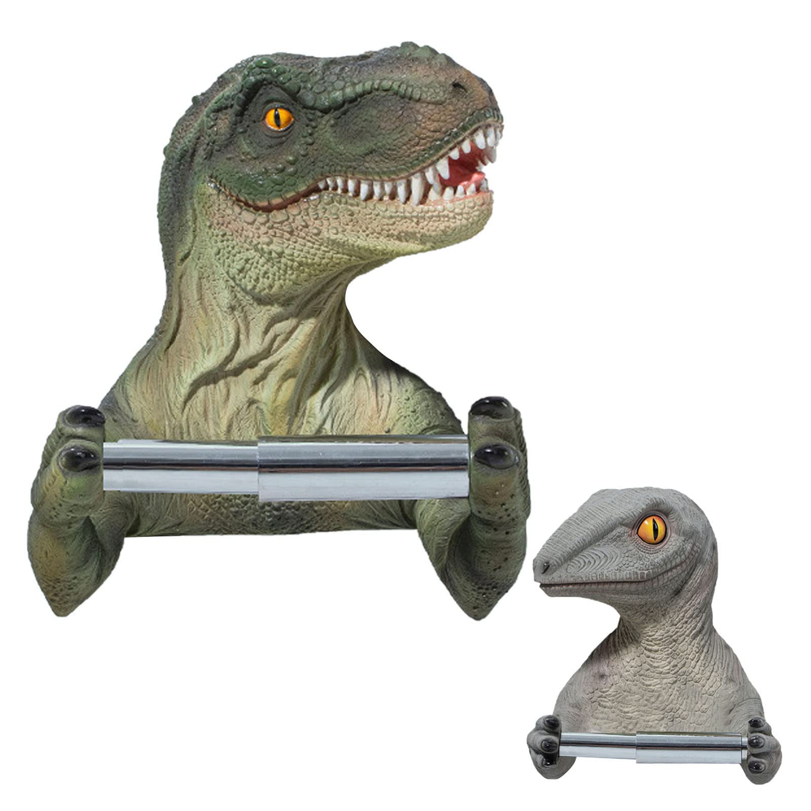 3D Creative Dinosaur Toilet Paper Holder - Bathroom Storage Organizer for Tissue Rolls & Towels - Gray Dinosaur-Shaped Tissue Box - Perfect for Kids' Bathroom, Dinosaur Themed Decor & Unique Home Accessories