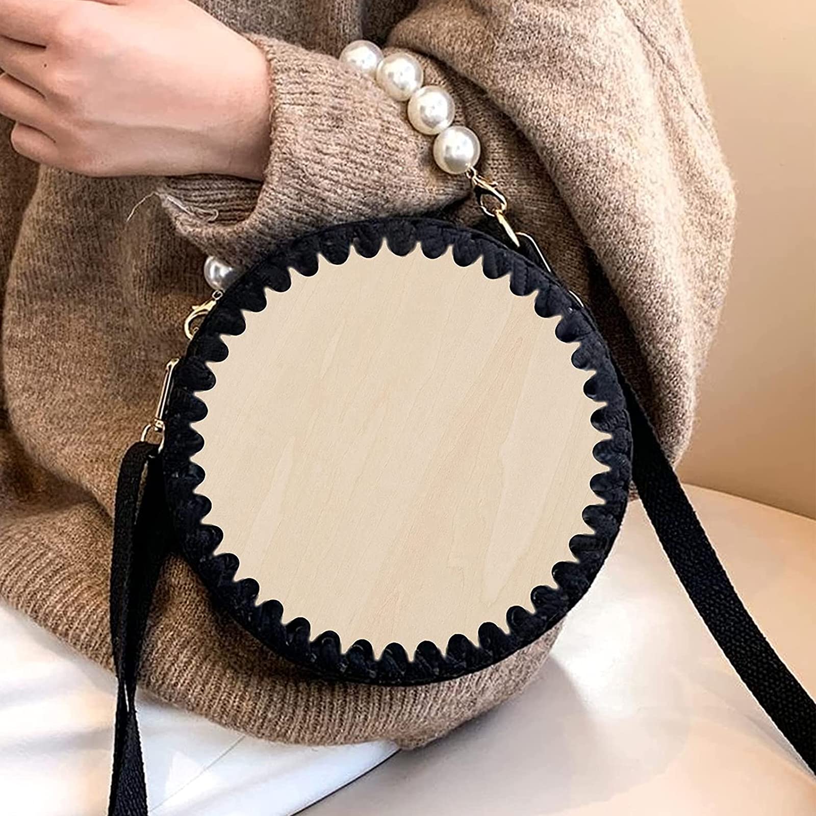 Natural Wooden Basket Bases for Crochet - 5 Sizes (3.9/5.9/7.9/9.9/11.9 Inch) Round DIY Weaving Supplies - Perfect for Handmade Storage Baskets, Home Decor & Craft Projects