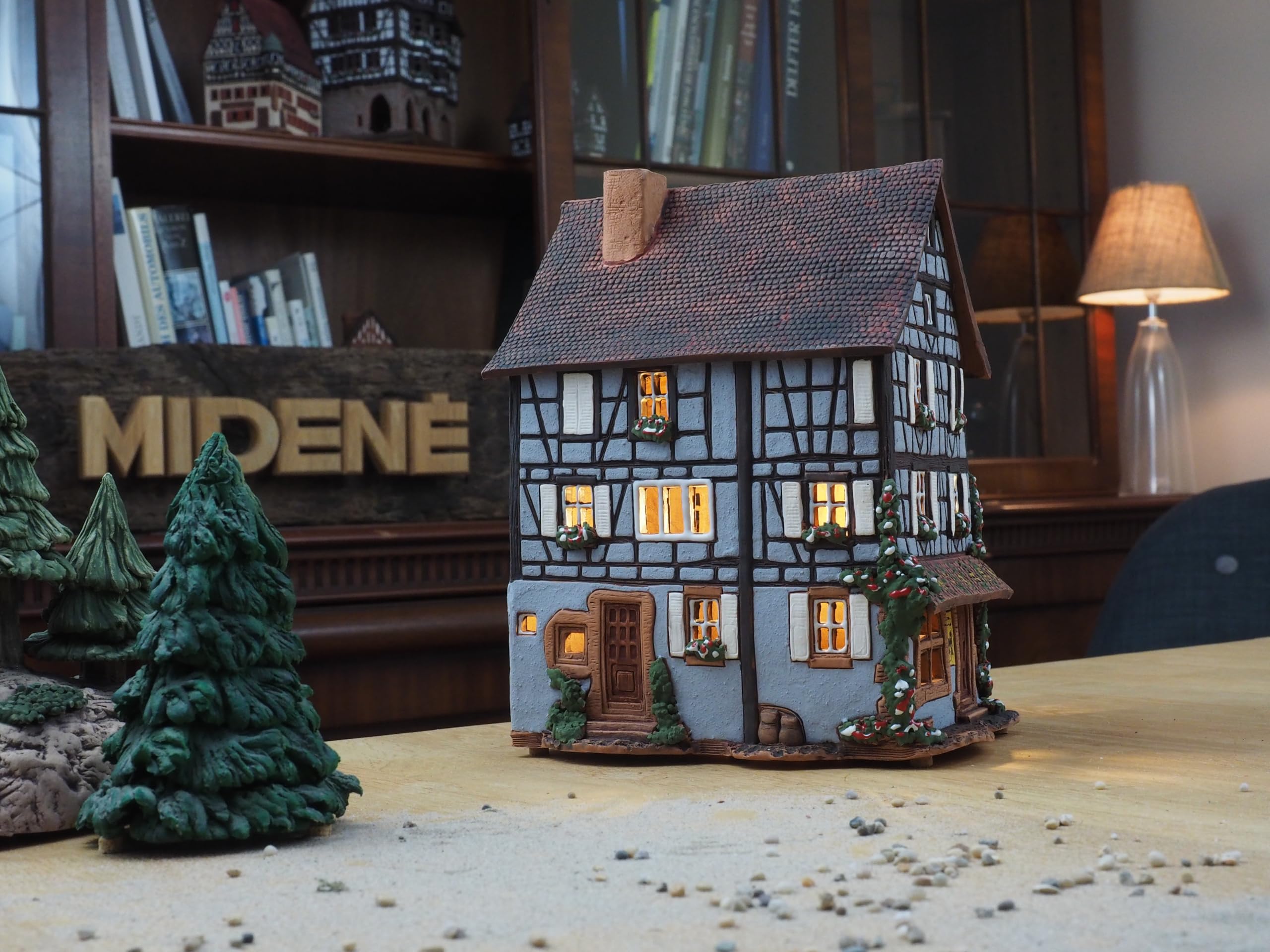 Handmade Ceramic Tealight Candle Holder - Miniature Aroma Light House Decor from Alsace France | Perfect for Home Decor, Wedding Centerpieces & Romantic Ambiance