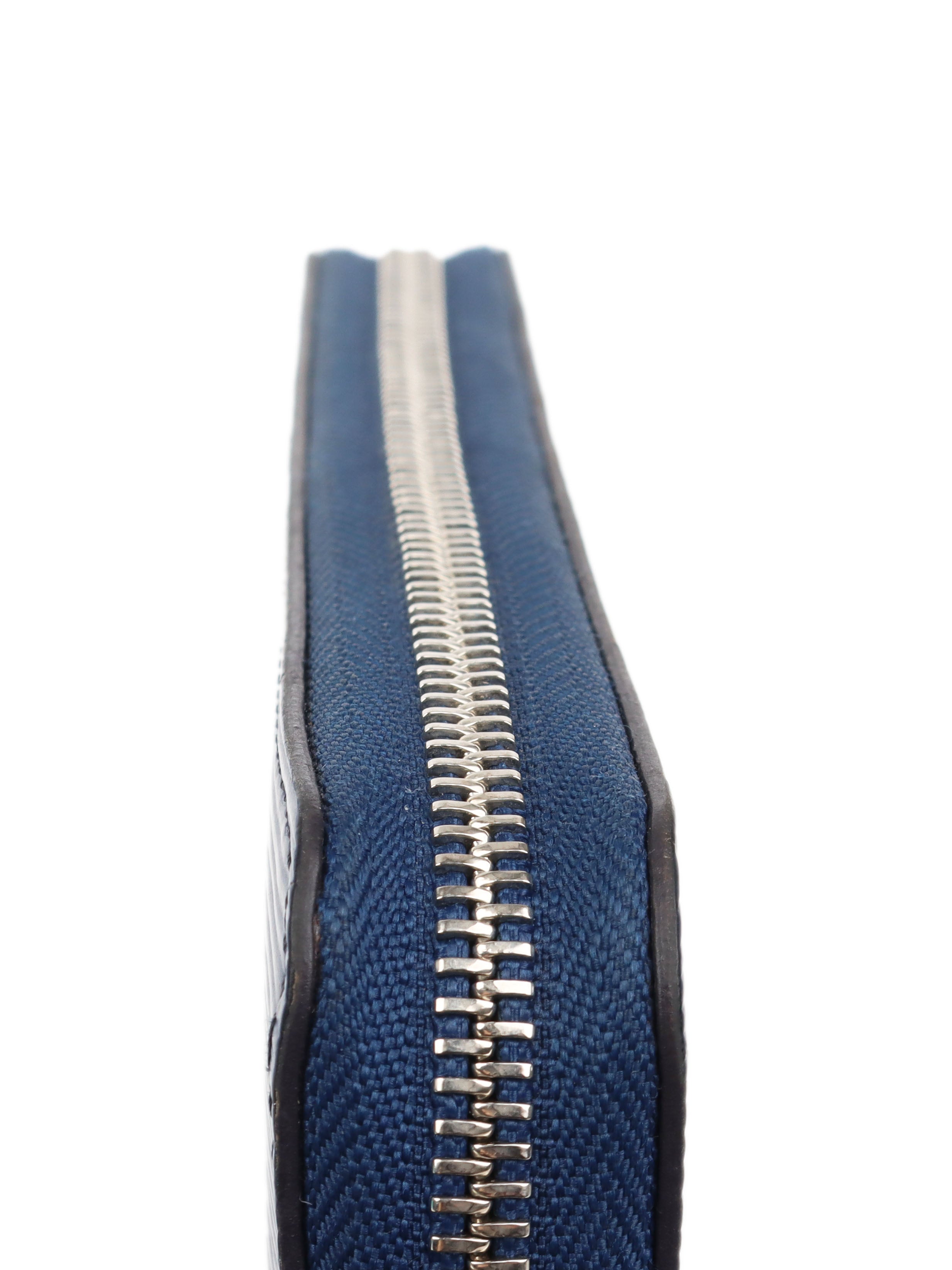 Louis Vuitton Indigo Epi Leather Zippy Wallet for Women - Luxury Designer Zip Around Coin Purse for Everyday Use & Travel Accessories
