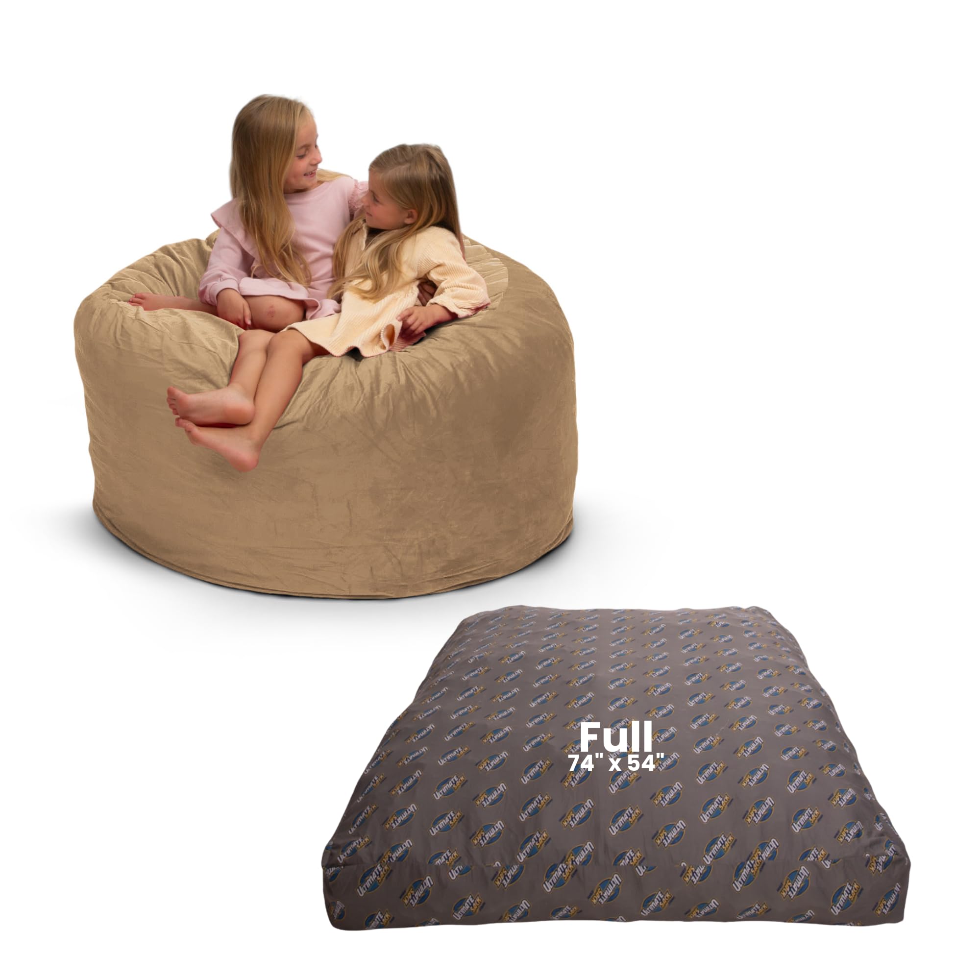 ULTIMATE SACK Convertible Bean Bag Chair - 3-in-1 Cozy Sleeper, Sofa Bed & Futon Alternative for Living Room, Bedroom, Dorm | Comfortable & Stylish Lounge Furniture for Relaxing, Gaming or Guest Accommodation