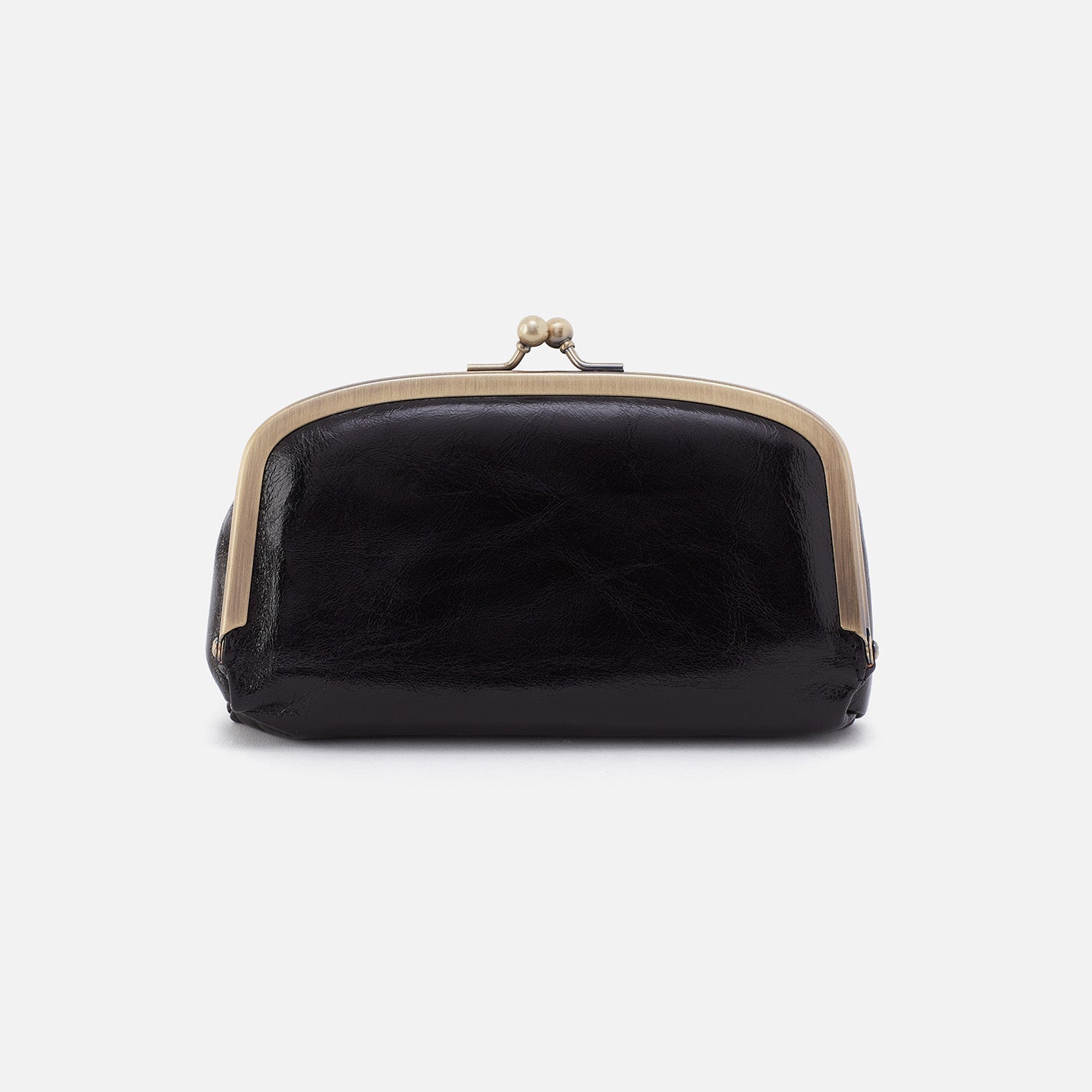 Premium Polished Leather Face Frame Pouch - Black | Stylish Organizer for Makeup, Travel & Everyday Essentials