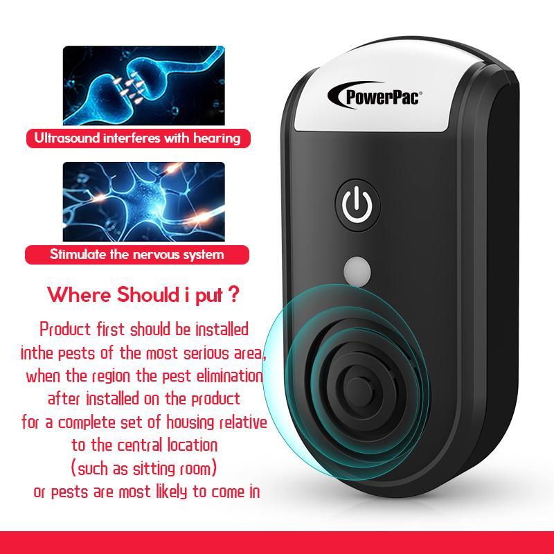 Ultrasonic Mosquito Repellent & Insect Killer with Night Light - Safe, Effective Pest Control for Home, Garden, and Outdoor Use (Model PP306)