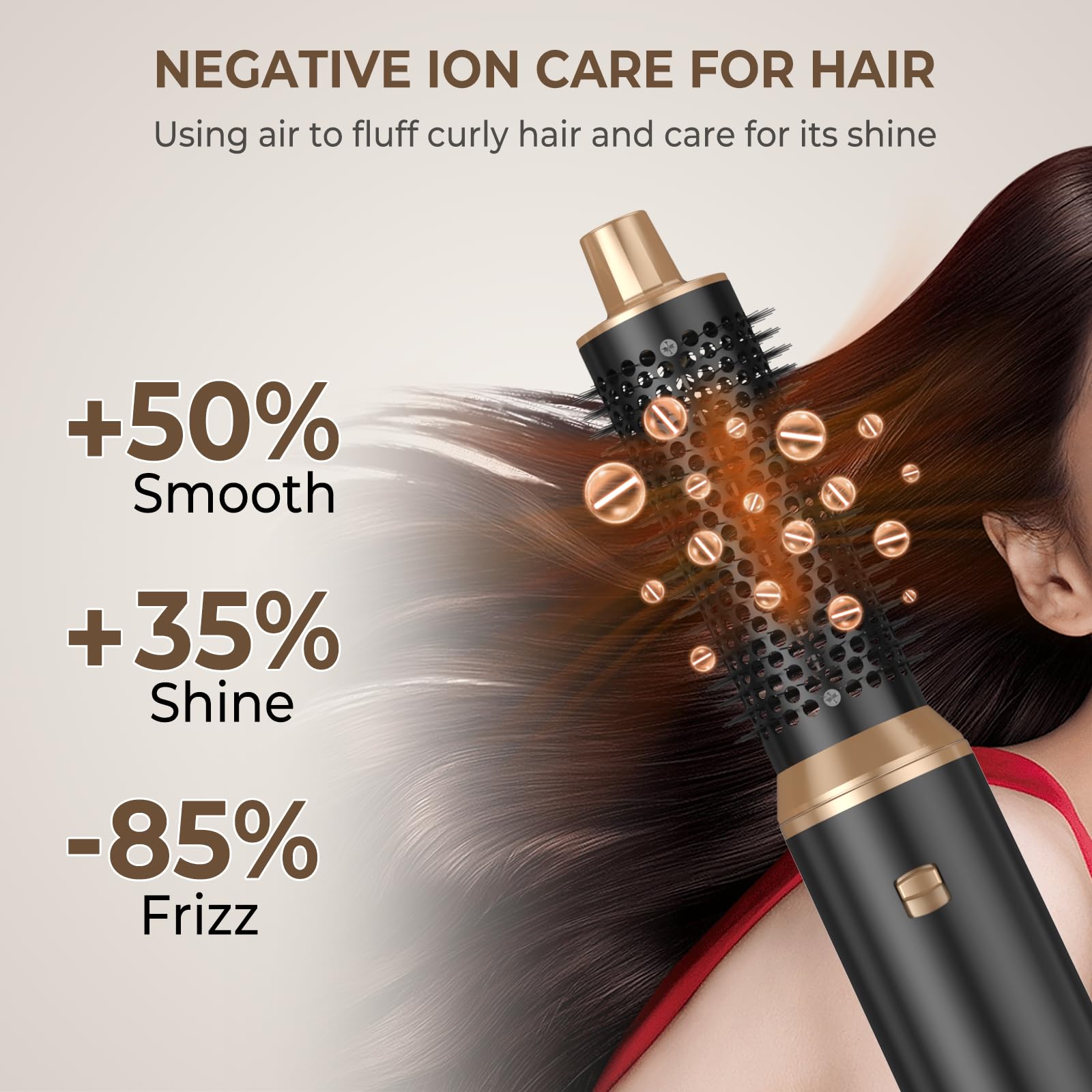 5 in 1 Blow Dryer Brush - Upgraded Hot Air Styler with Negative Ion Technology for Drying, Curling & Straightening | Detachable Hair Brush & Air Curler | Perfect for Salon-Quality Styling at Home, Travel & Daily Hair Care