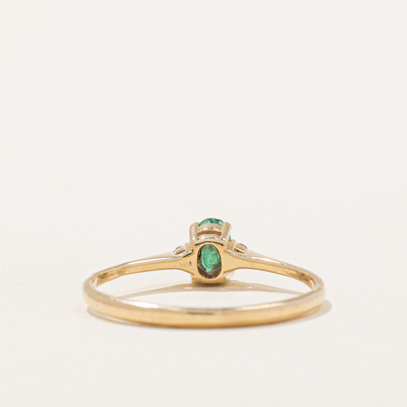 Emerald & Diamond Ring - 0.14ct Emerald with 0.01ct Diamond Accents | Size 6 | Elegant Birthstone Jewelry for Women | Perfect for Engagement, Anniversary & Special Occasion Gifts