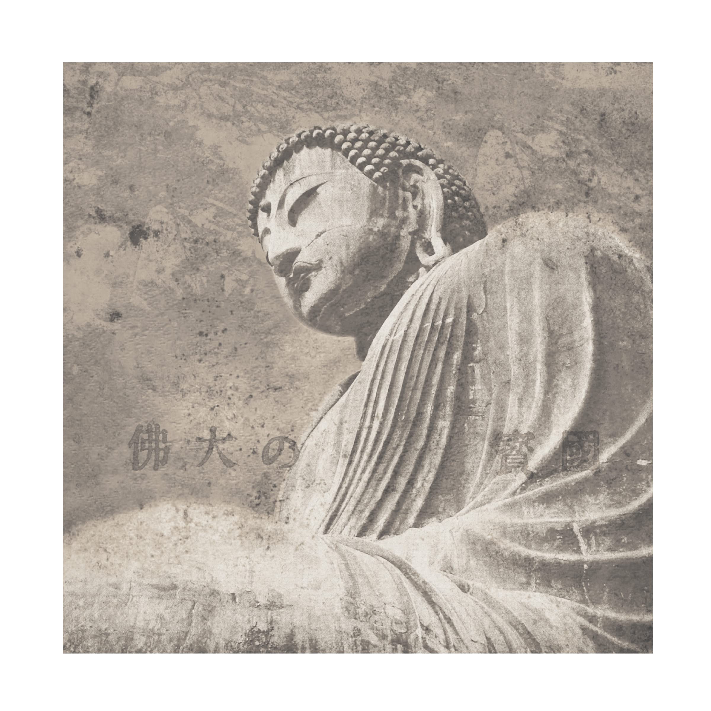 Trademark Fine Art 'Asian Buddha II Neutral' Canvas Wall Art Print by Wild Apple Portfolio - Perfect for Meditation Rooms, Yoga Studios & Zen Home Decor