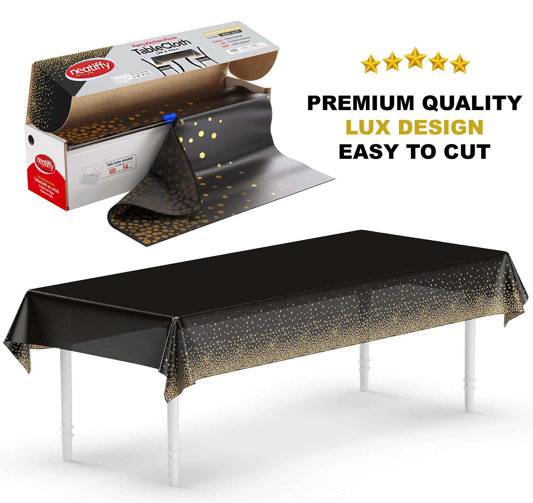 225-Piece Gold Rim Disposable Plastic Dinnerware Set (2 Sets) + 54