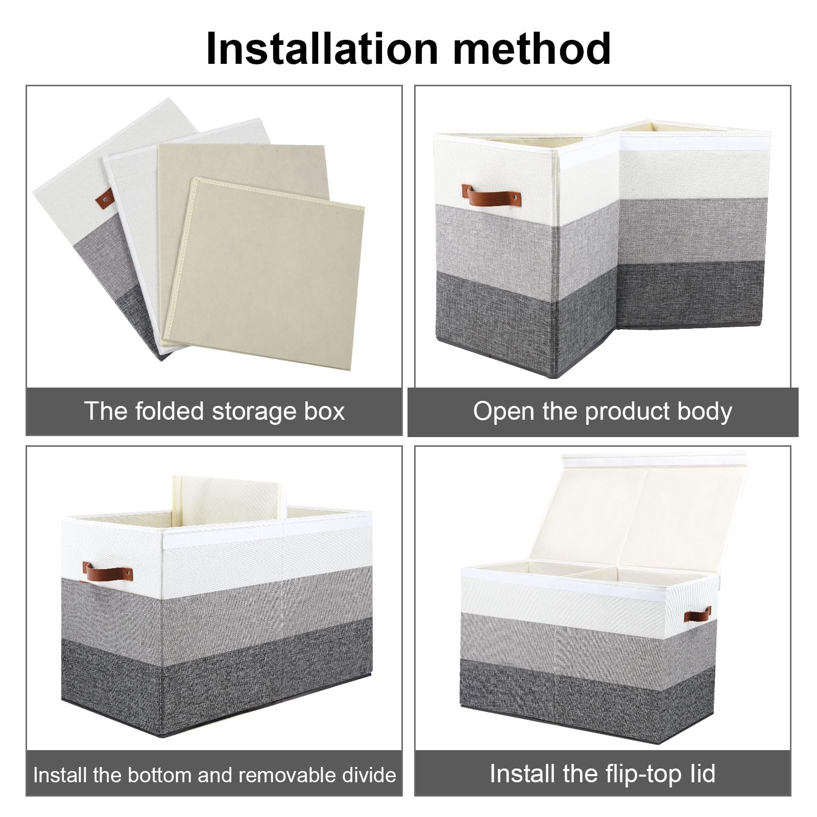 Large Sturdy Toy Storage Box with Divider & Lid - 25