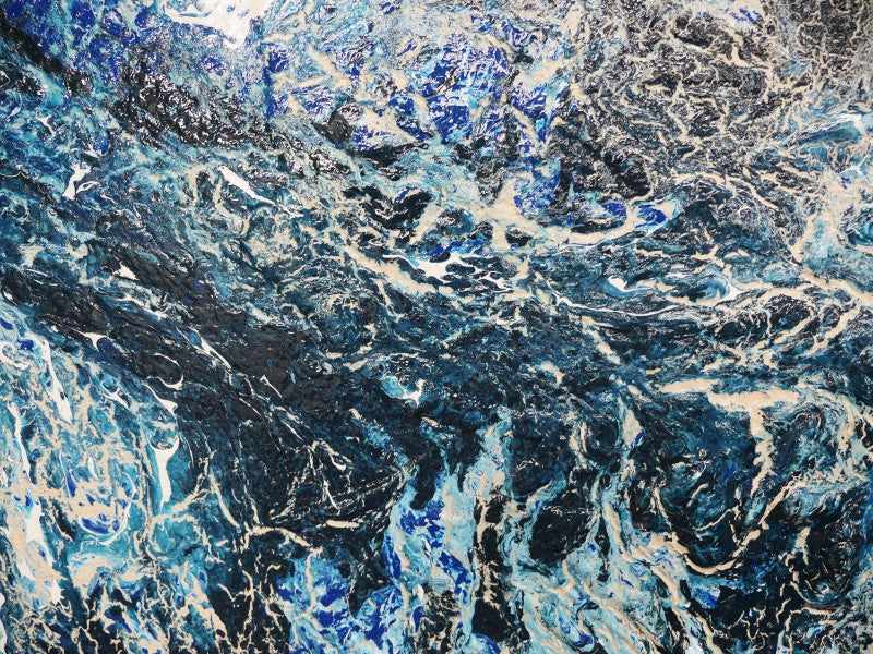 Abstract Blue Creme Wall Art - Modern Canvas Painting for Home & Office Decor | Perfect for Living Room, Bedroom or Workspace