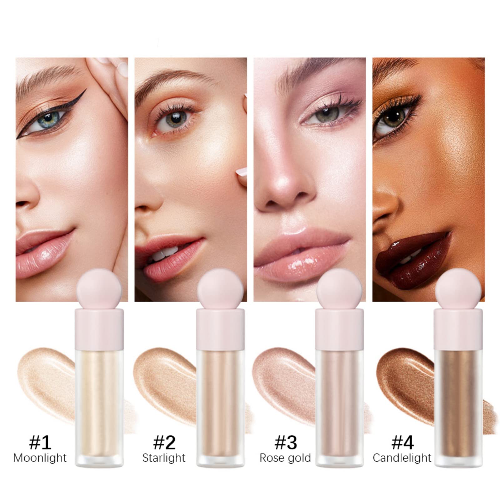 Liquid Highlighter Makeup Stick - Waterproof Face Illuminator & Glitter Highlighter for Long Lasting Glow | Perfect for Contouring, Highlighting & Night Out Makeup