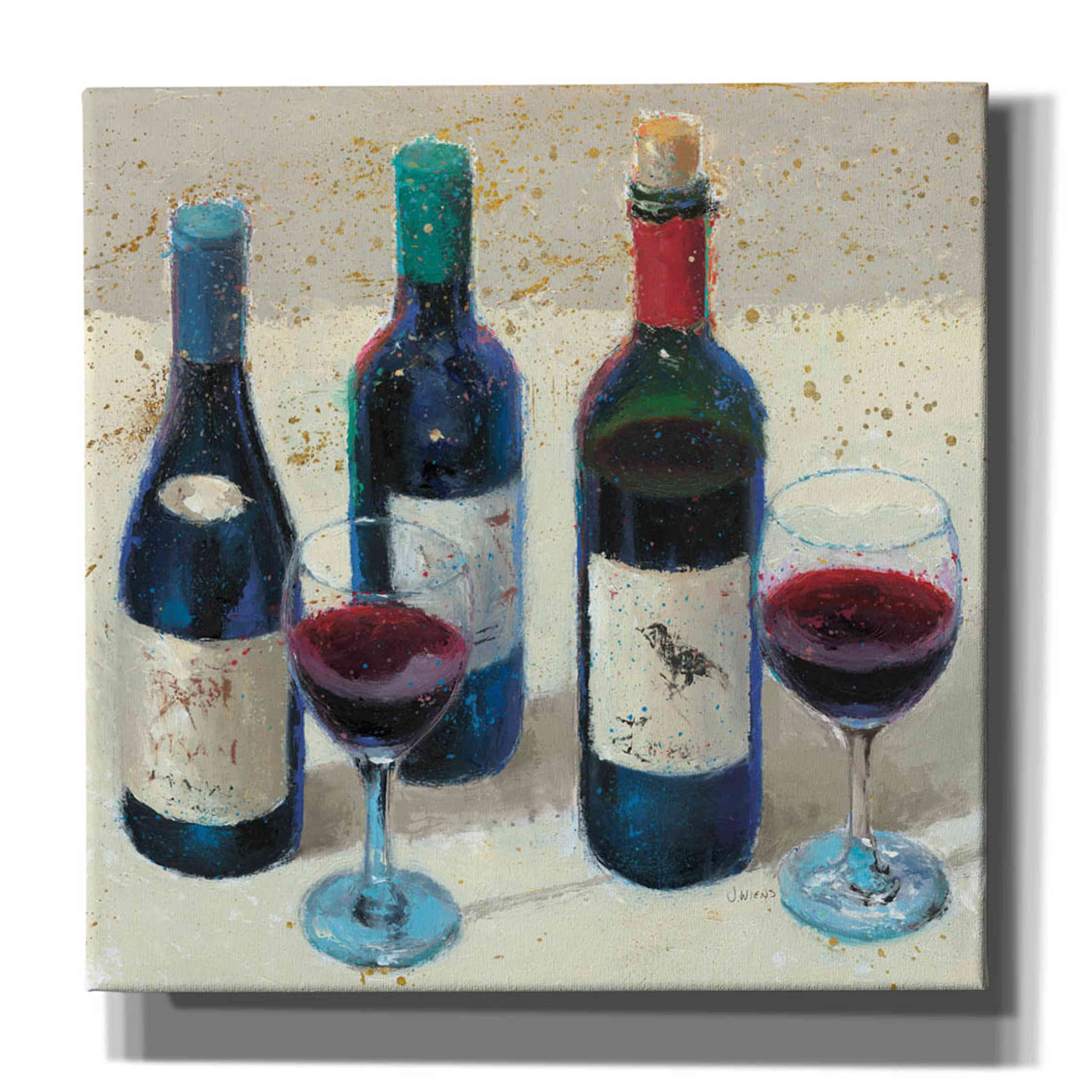 Epic Graffiti 'Wine Bouquet Light' by James Wiens - 26x26 Inch Modern Canvas Wall Art for Living Room, Bedroom & Office Decor - Vibrant Abstract Painting for Home & Commercial Spaces