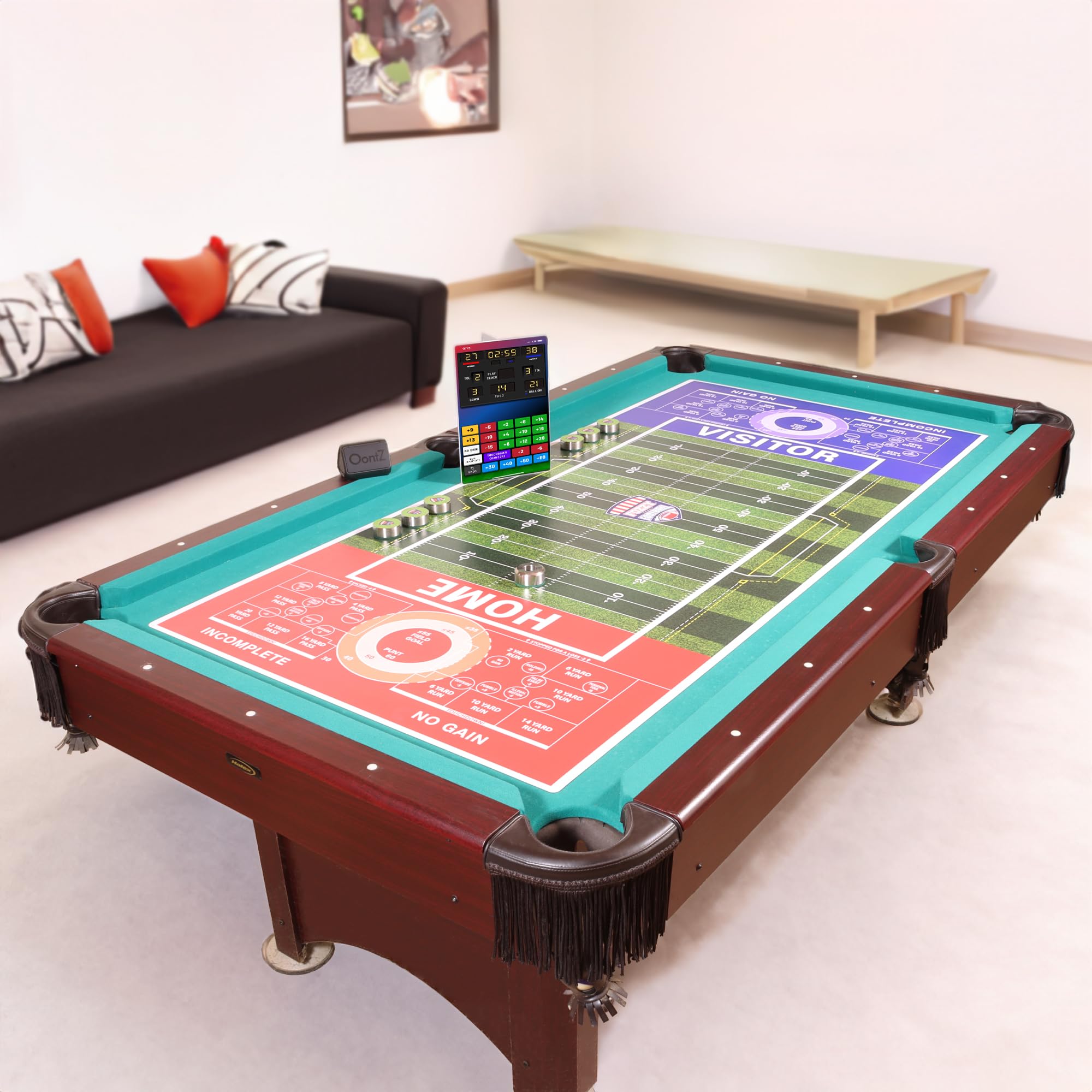 Large Football Game Set - American Rules Shuffleboard Style Tabletop Game for Man Cave, Game Room, Kitchen & Dining Table | Perfect for Parties, Family Gatherings & Sports Fans