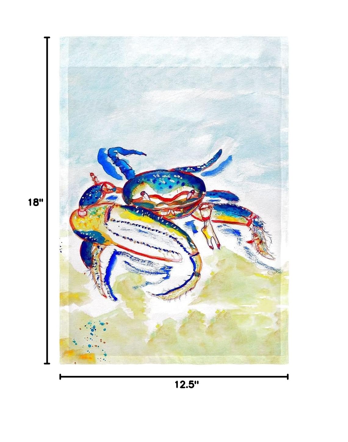 Betsy Drake FL1013 12.5 x 18 Inch Vibrant Fiddler Crab Garden Flag - Perfect for Outdoor Decor, Yard Sign & Coastal Themed Home