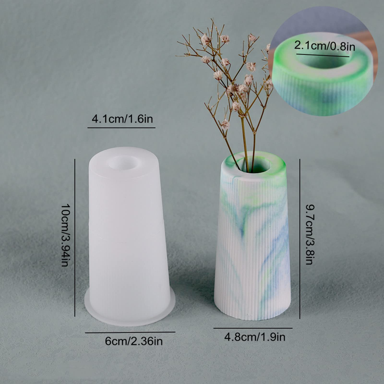 Striped Vase Silicone Mold for Concrete Flower Pots - DIY Succulent Planter, Epoxy Resin Pen Holder & Plaster Cement Crafts - Perfect for Home Decor, Wedding Centerpieces and Gift Making