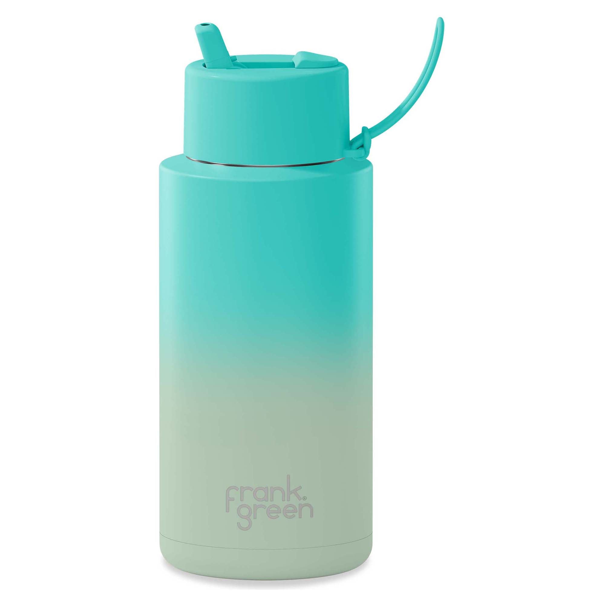 1L Stainless Steel Ceramic Reusable Water Bottle with Flip Straw Lid - Eco-Friendly Travel & Gym Bottle for Hot & Cold Drinks