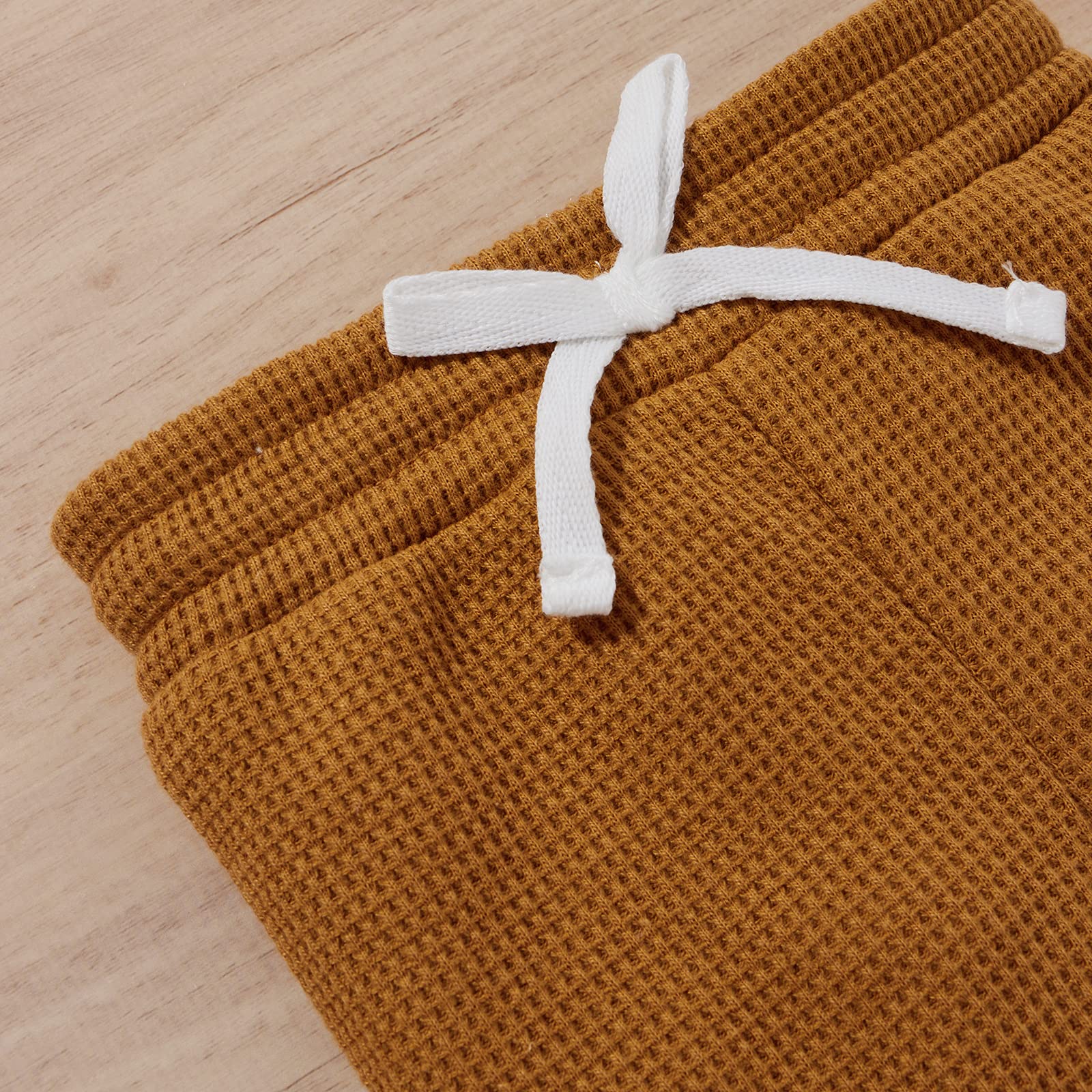 Unisex Newborn Baby Clothes Set - Fall/Winter Waffle Knit Long Sleeve Top & Pants Outfit for Boys & Girls | Soft Infant Wear for Daily Comfort & Photo Shoots