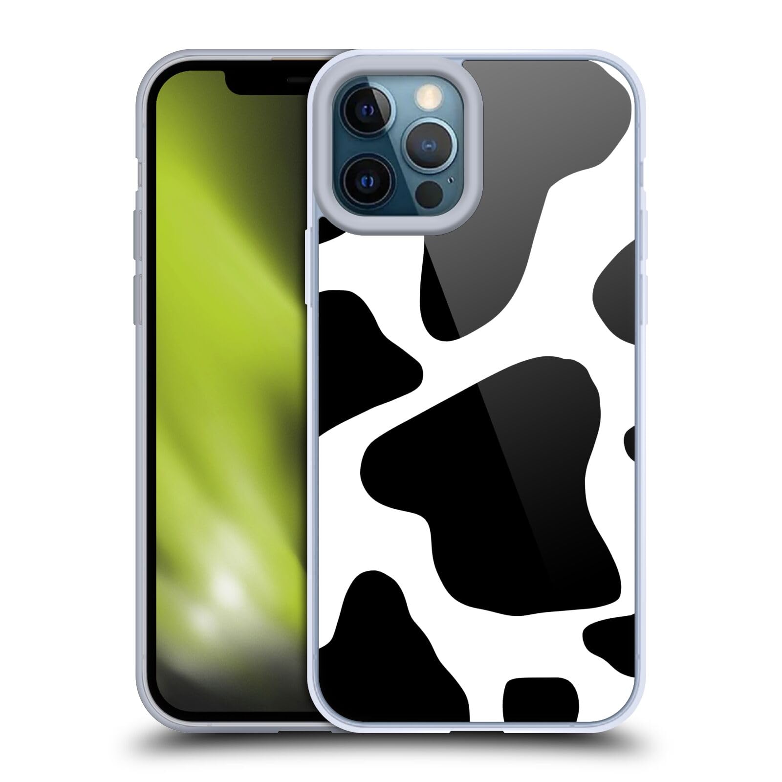 Officially Licensed Grace Illustration Cow Animal Prints Soft Gel Case for Apple iPhone 12 Pro Max - Cute Durable Phone Cover for Work, School & Everyday Use