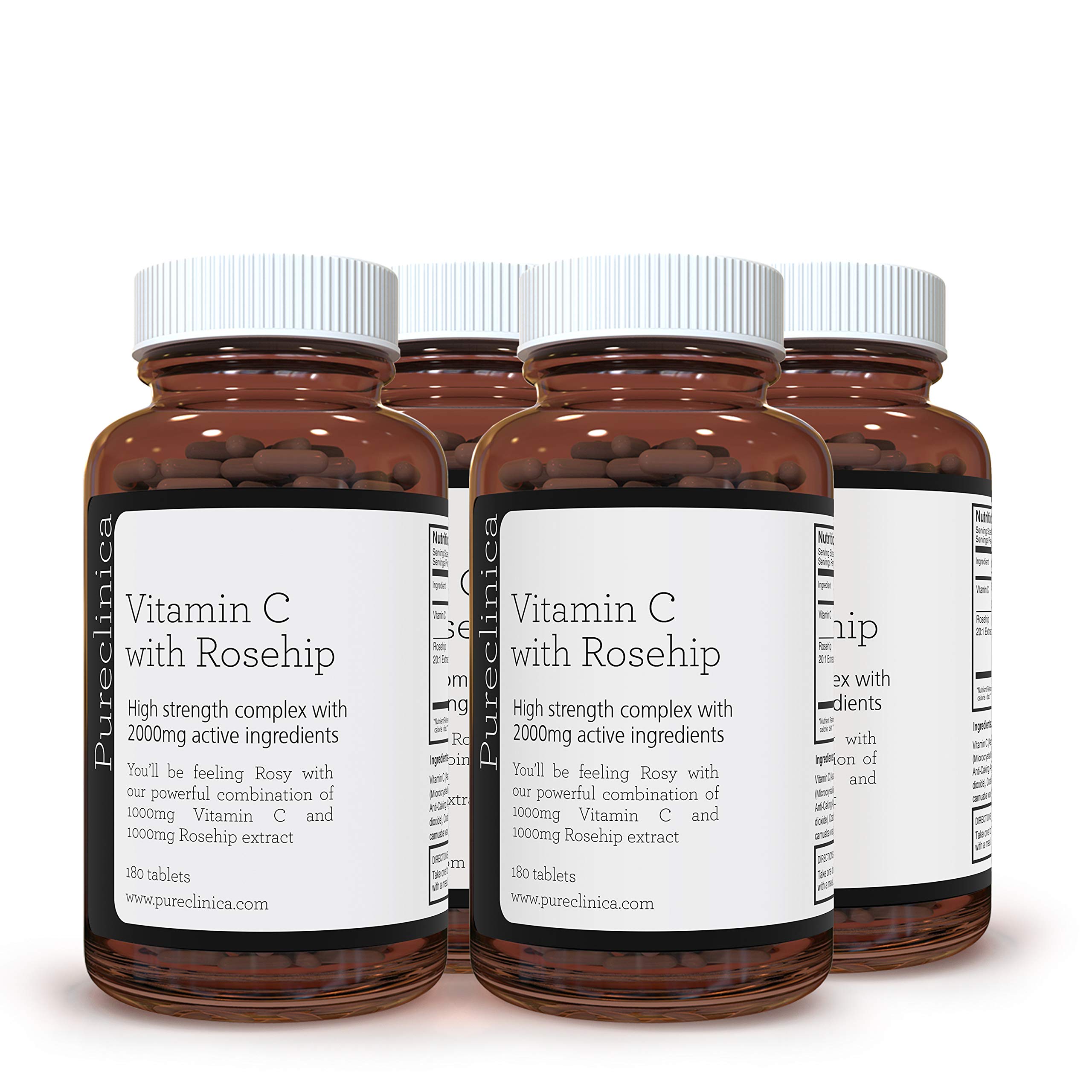 Vitamin C with Rosehip – 2000mg (1000mg Vitamin C & 1000mg Rosehip Extract) x 720 Tablets – Immune Support, Antioxidant Boost, 2 Year Supply – Perfect for Daily Wellness & Immune System Maintenance
