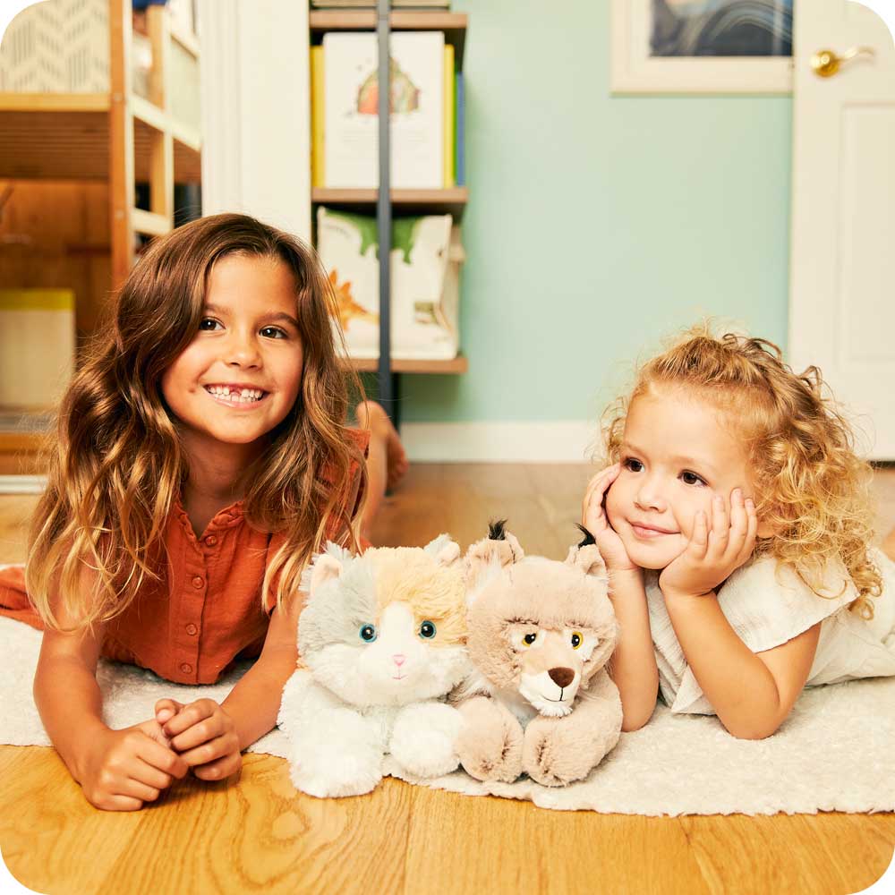 Weighted Heated Stuffed Bobcat Plush Toy - Warmies Microwaveable Heating Pad for Kids & Adults - Perfect for Stress Relief, Anxiety Comfort, and Cold Weather Warmth