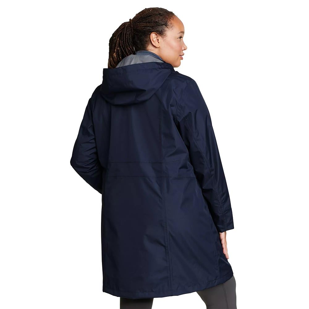 Eddie Bauer Women's Plus Size Water-Resistant Trench Coat for Travel & Work | Stylish Long Raincoat for Commuting, Office & Outdoor Activities