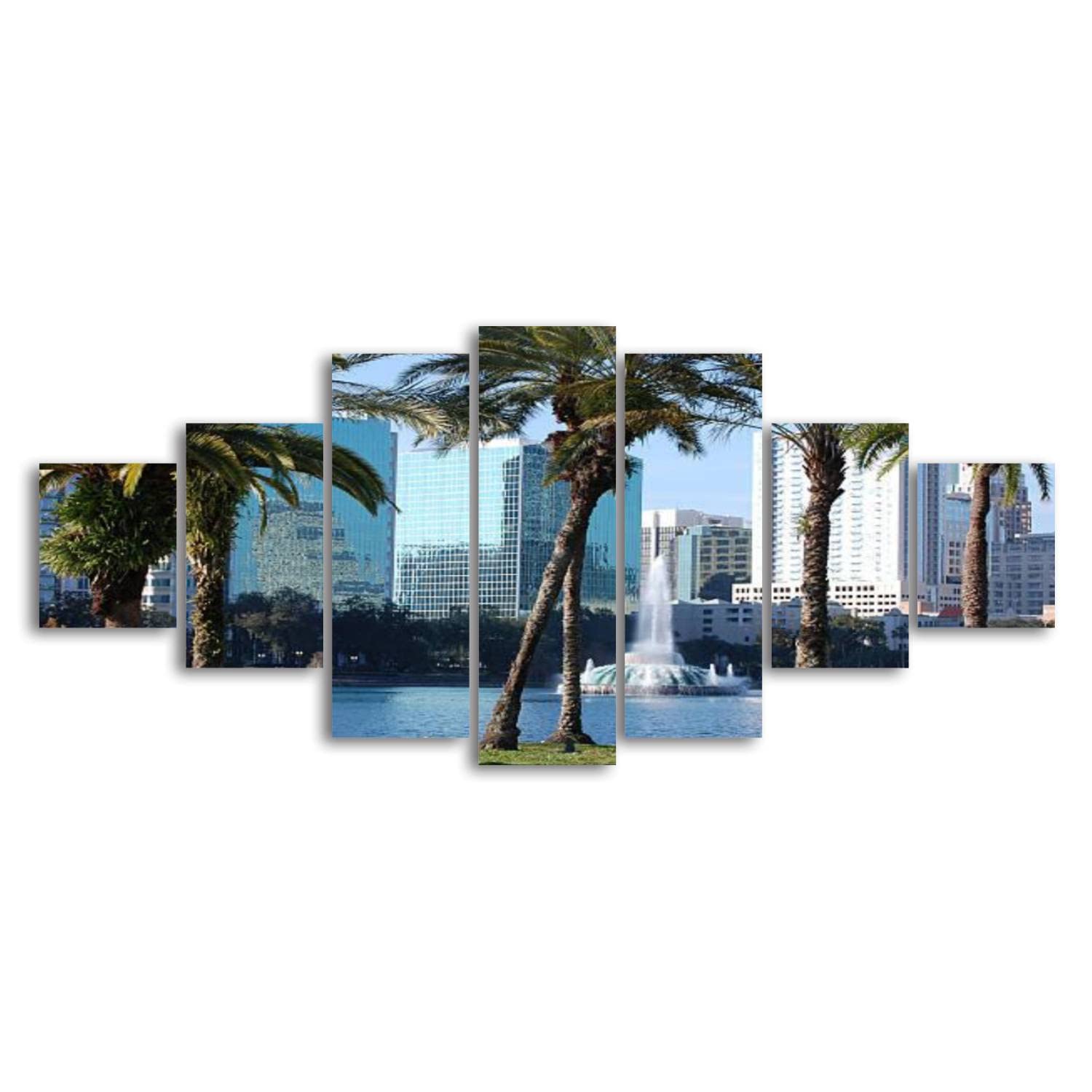 Orlando Canvas Wall Art - Large 7-Panel Framed Painting for Living Room, Bedroom & Office Decor - Ready to Hang Scenic Landscape Wall Decor | Perfect for Home, Office & Gift Giving