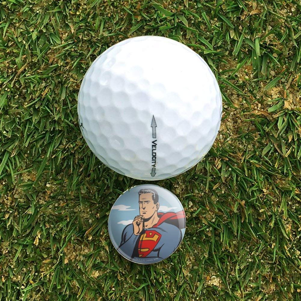 Superman Thinking Golf Hat Clip with Magnetic Ball Marker - Stylish Golf Accessories for Men & Women - Perfect for Golf Courses, Driving Range & Outdoor Sports