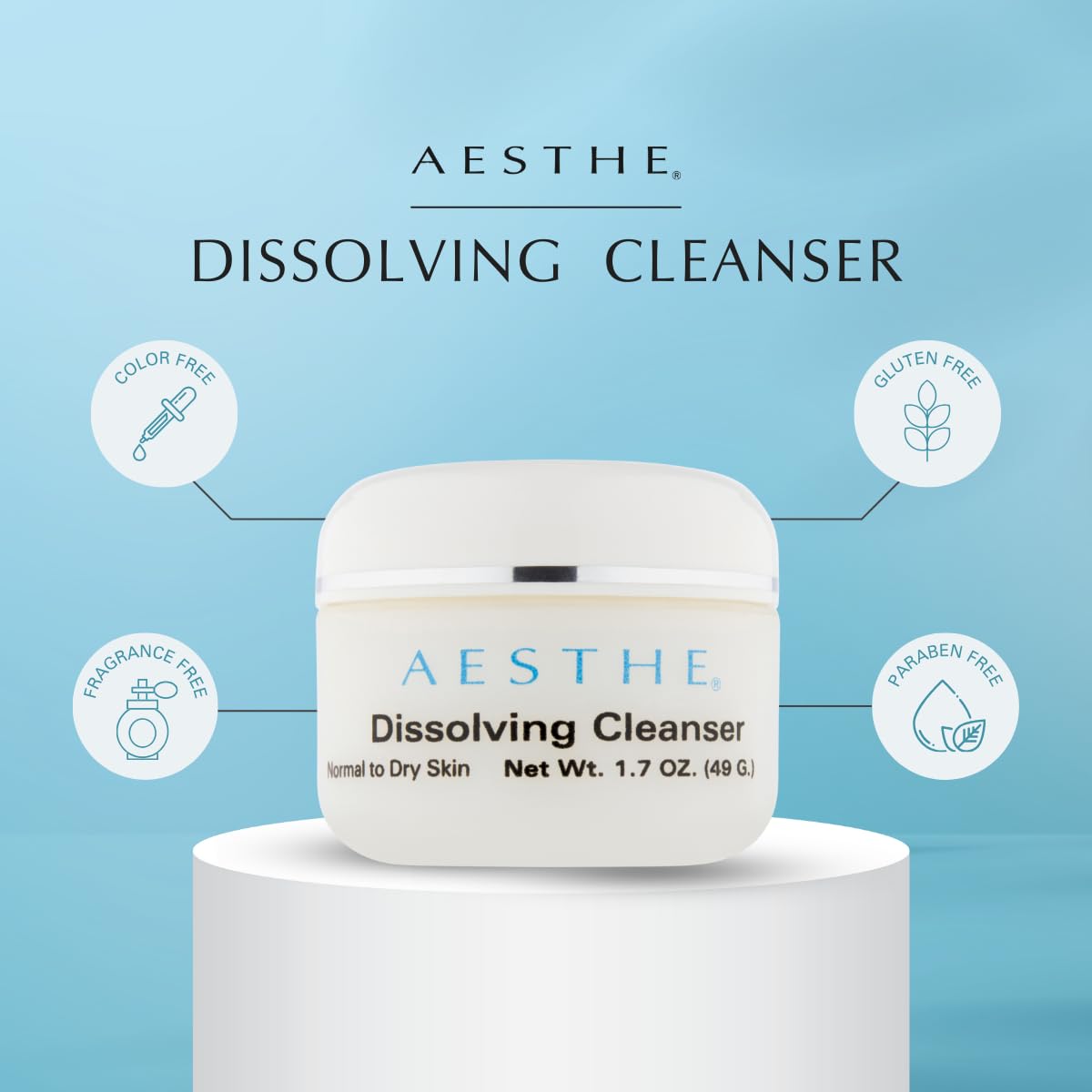 Aesthe Dissolving Cleanser - Hydrating Makeup Remover & Gentle Face Wash for Normal to Dry Skin - Enriched with Natural Fruit Extracts, Seed Oils & Botanicals - 1.7 oz Luxury Skincare - Perfect for Nighttime Routine & Travel-Friendly Skincare