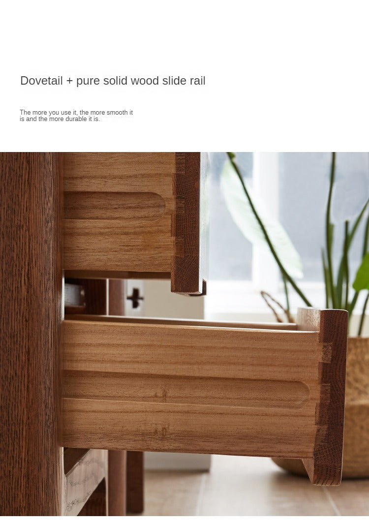 Solid Oak Wood Side Cabinet - Rustic Display Storage Shelf for Living Room, Bedroom & Entryway - Perfect for Home Decor & Organizing Books, Plants & Decorations