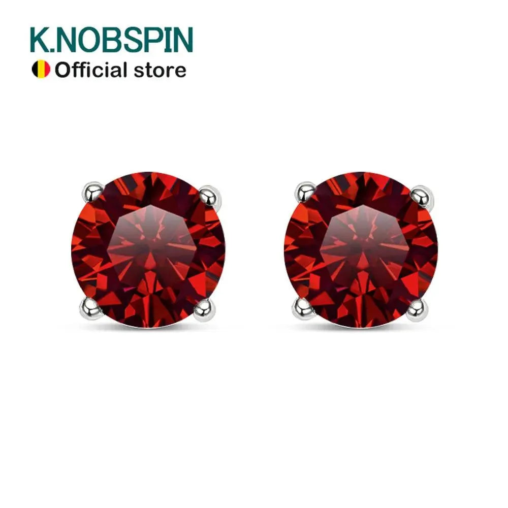 KNOBSPIN Moissanite Stud Earrings for Women & Men - 925 Sterling Silver Plated with 18K White Gold, Sparkling Fine Jewelry - Perfect for Weddings, Anniversaries & Special Occasions